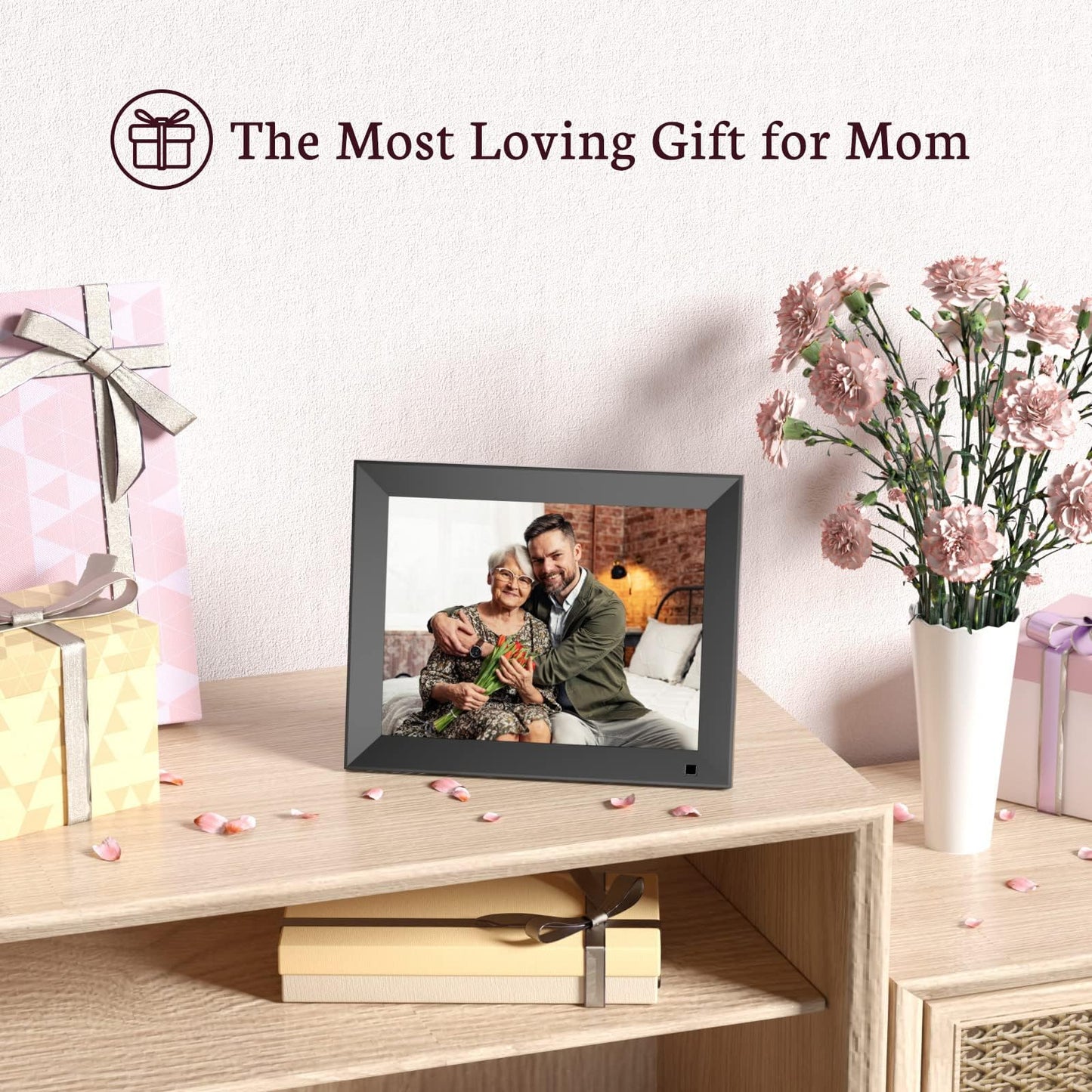 BSIMB 10 Inch 32GB WiFi Digital Picture Frame, Electronic Photo Frame with IPS Touch Screen, Instantly Share Pictures & Videos via App & Email, Auto-Rotate, Wall Mountable, Gift for Mother's Day