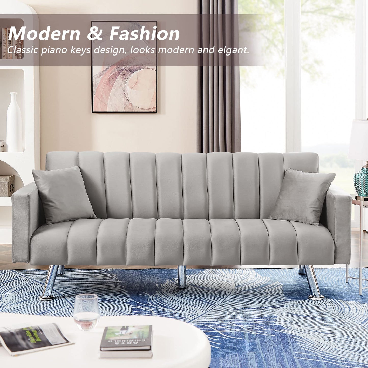 AWQM Modern Convertible Sofa Bed with Pillows