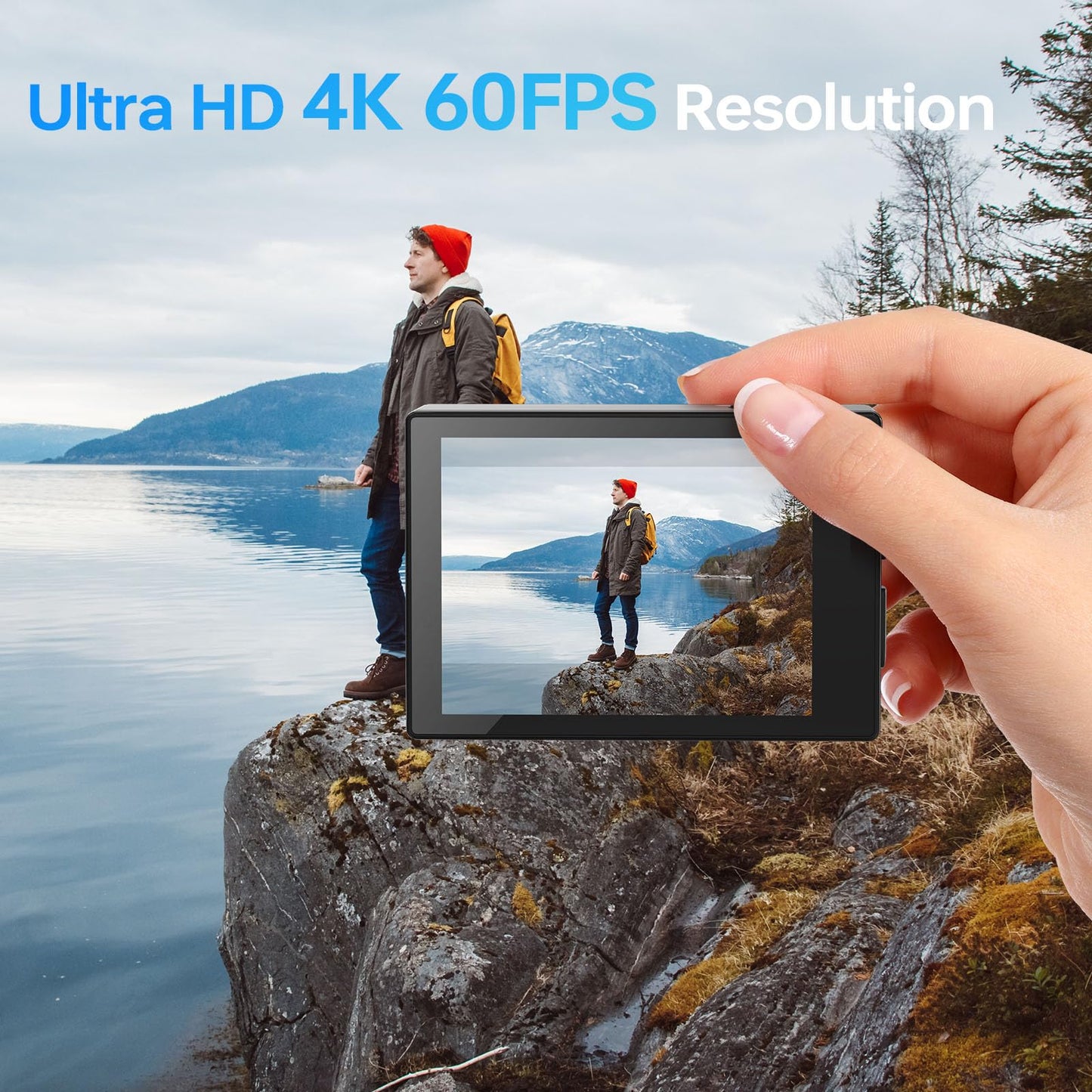 Hiicam 4K Waterproof Action Camera with Stabilization