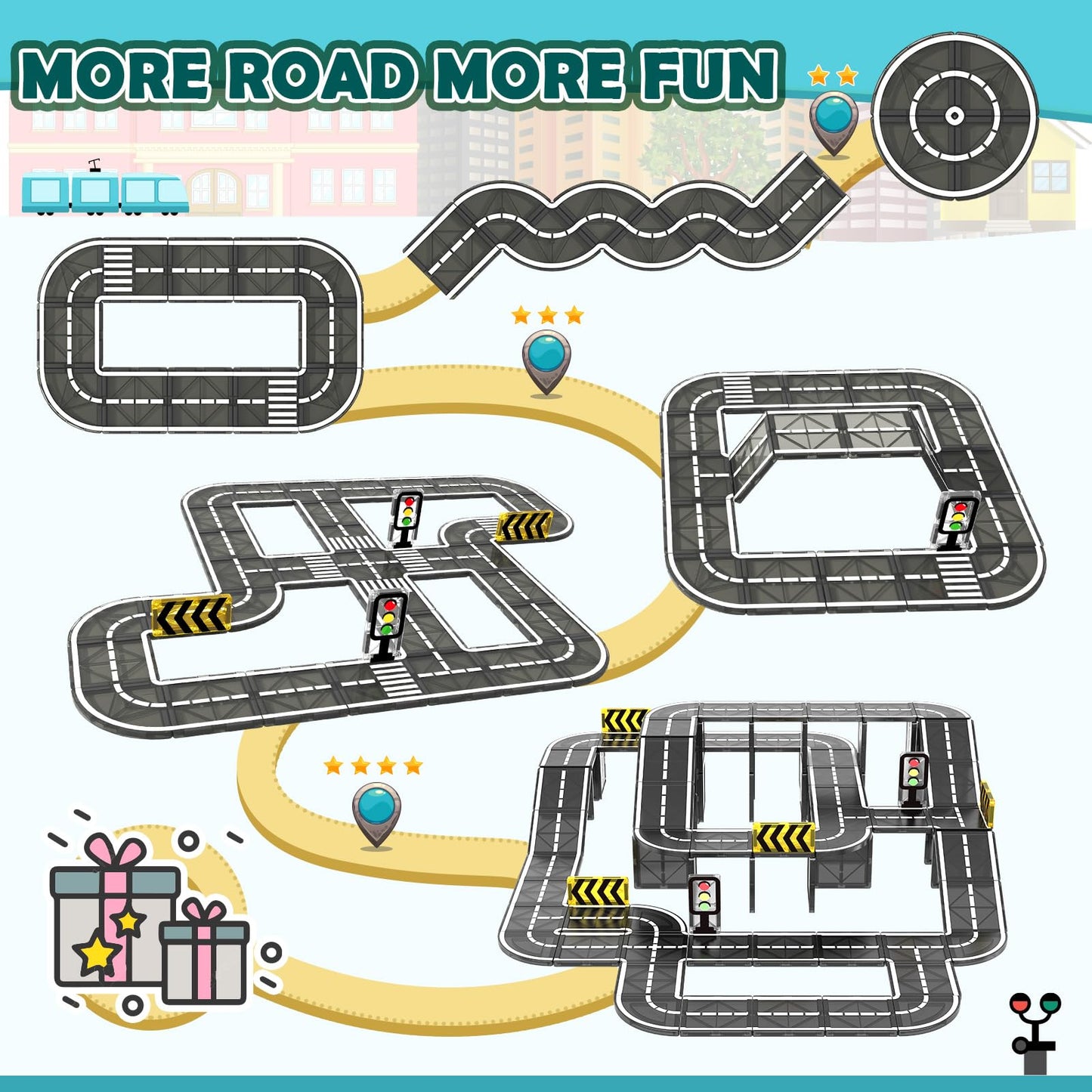 Magnetic Tiles Expansion Pack for Kids STEM Toys