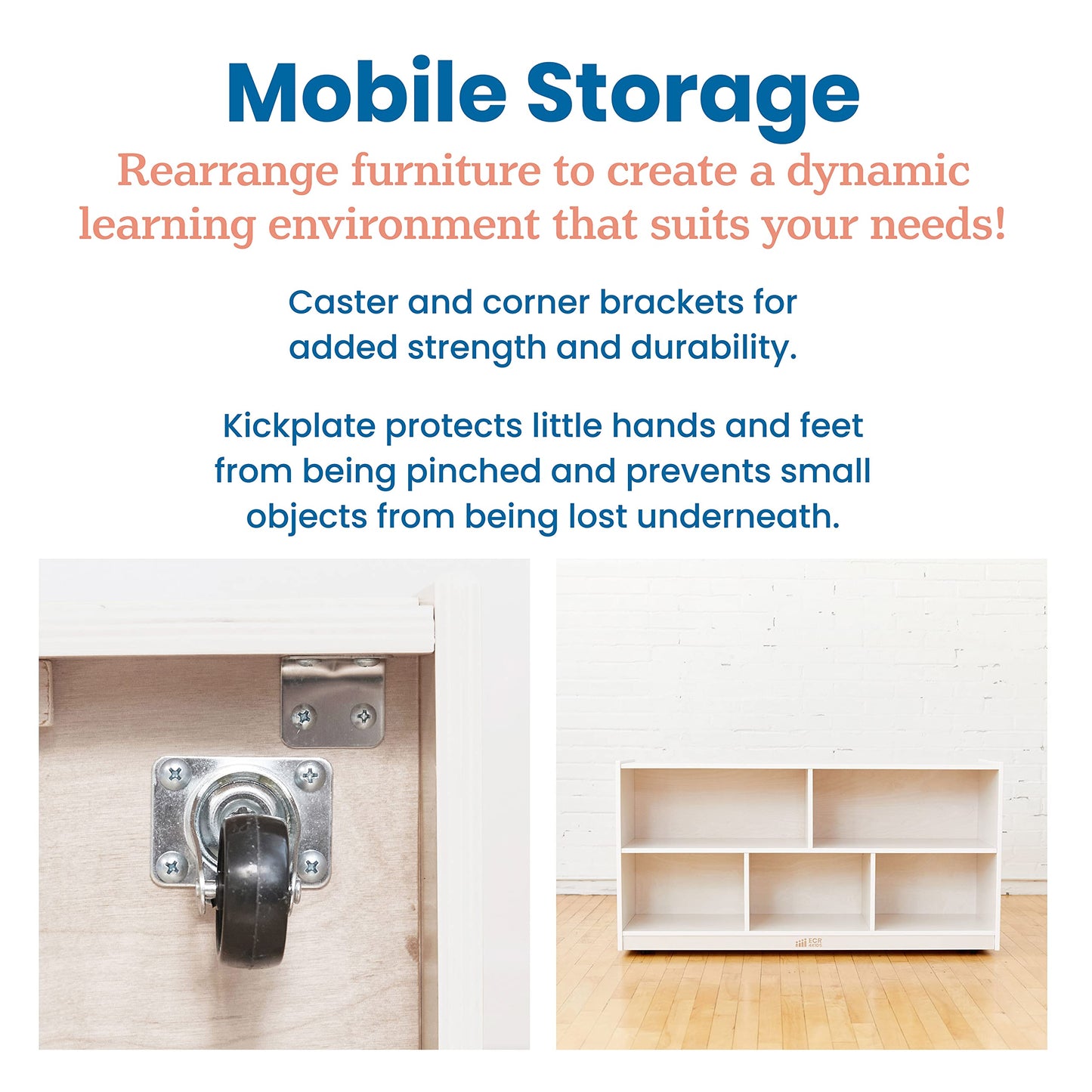 ECR4Kids 5-Compartment Mobile Storage Cabinet