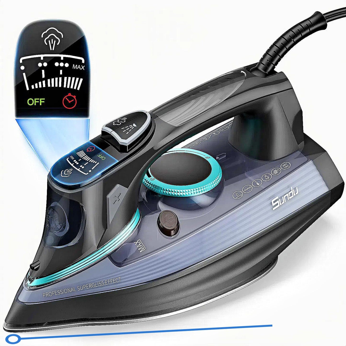 1700W Steam Iron with Non-Stick Soleplate