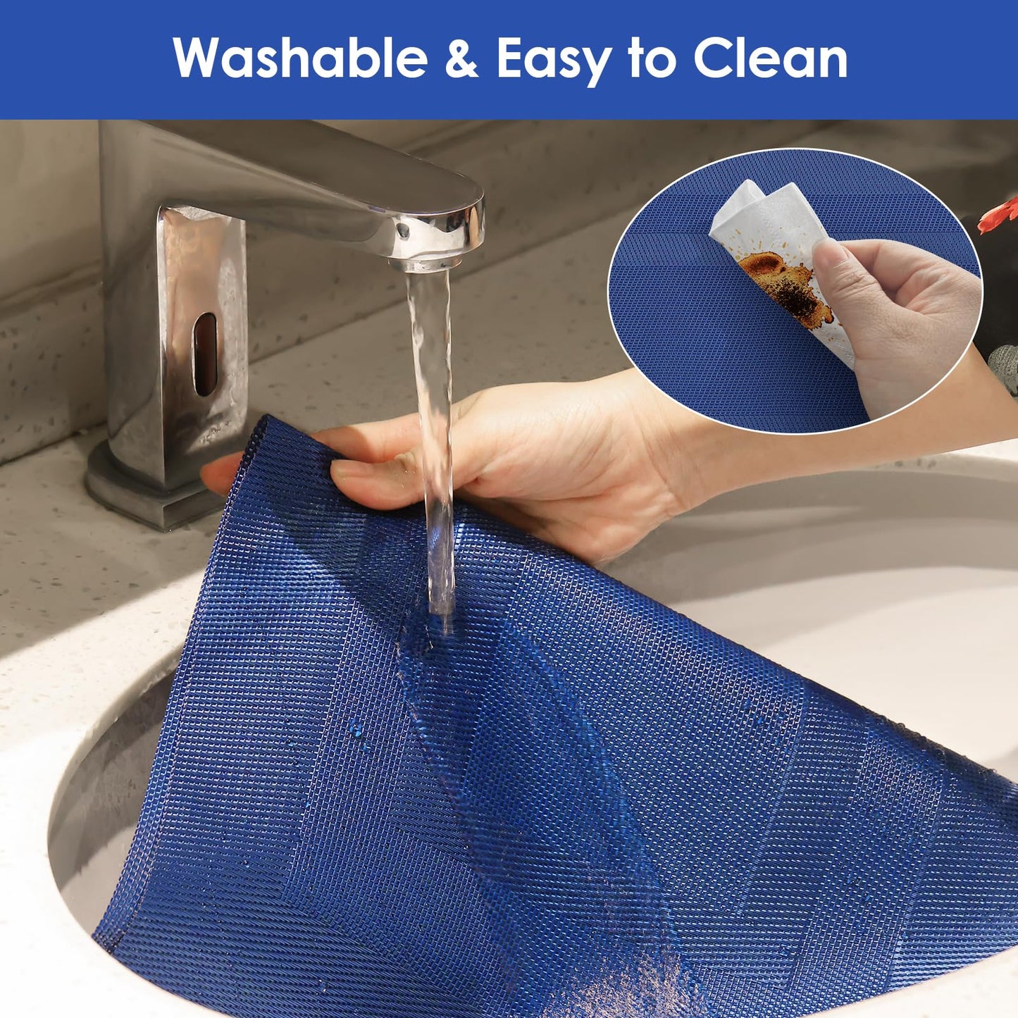 6 Pack Wipeable PVC Placemats for Dining