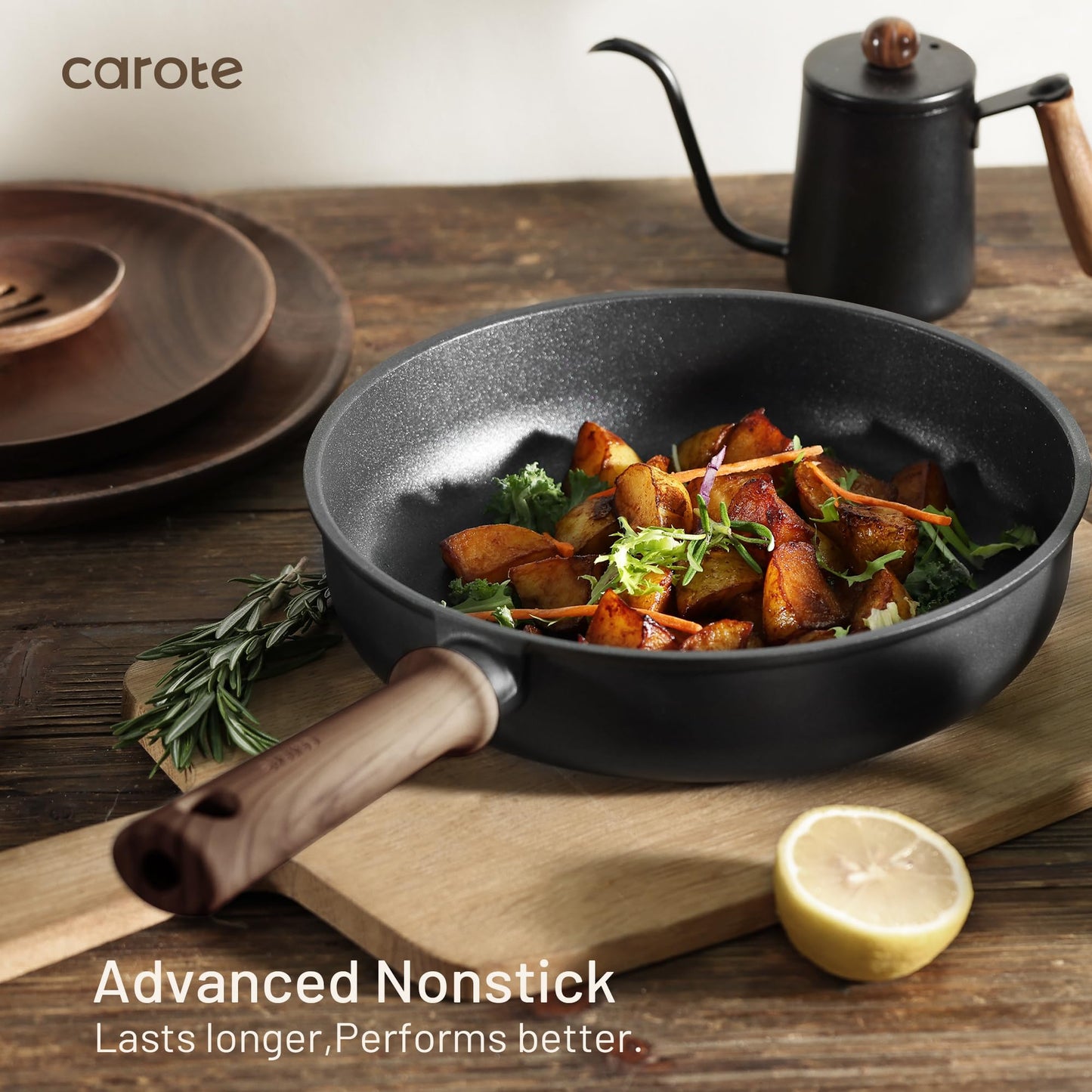 CAROTE 16-Piece Nonstick Cookware Set for Kitchen