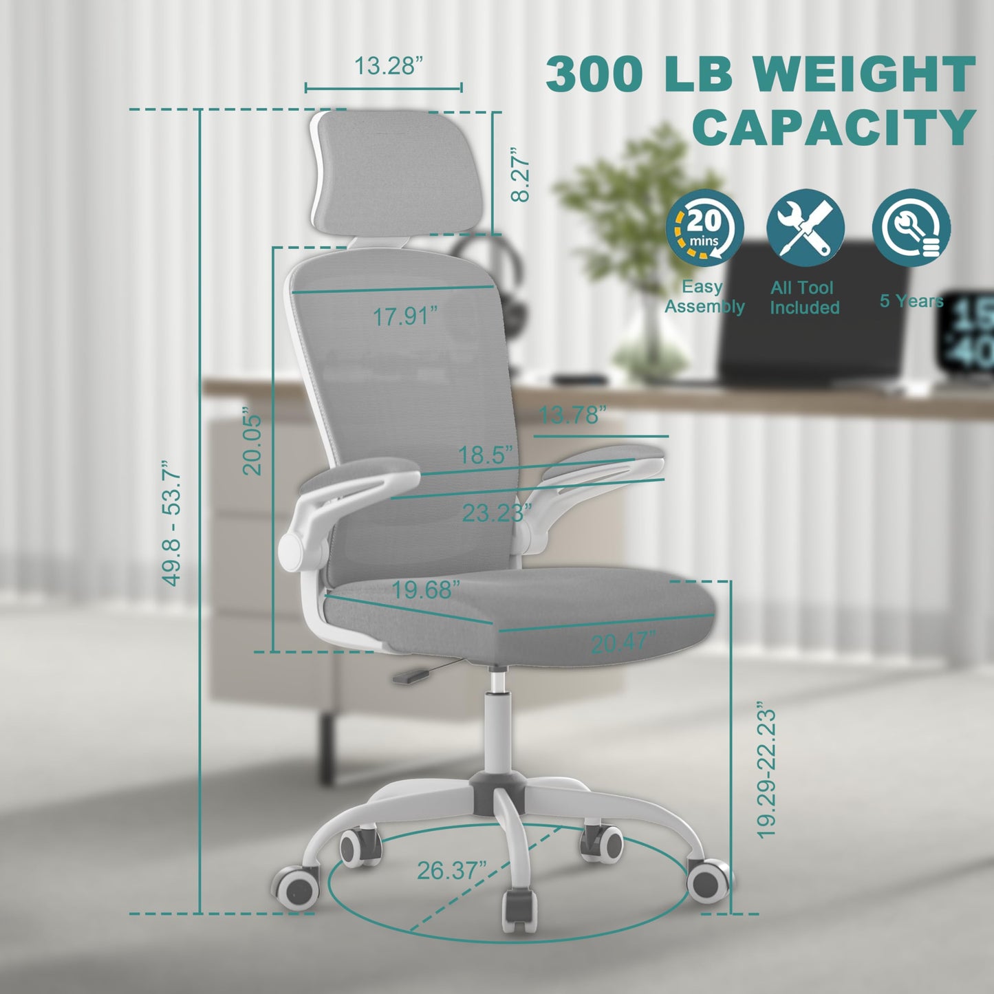 Mimoglad Ergonomic Office Chair with Lumbar Support