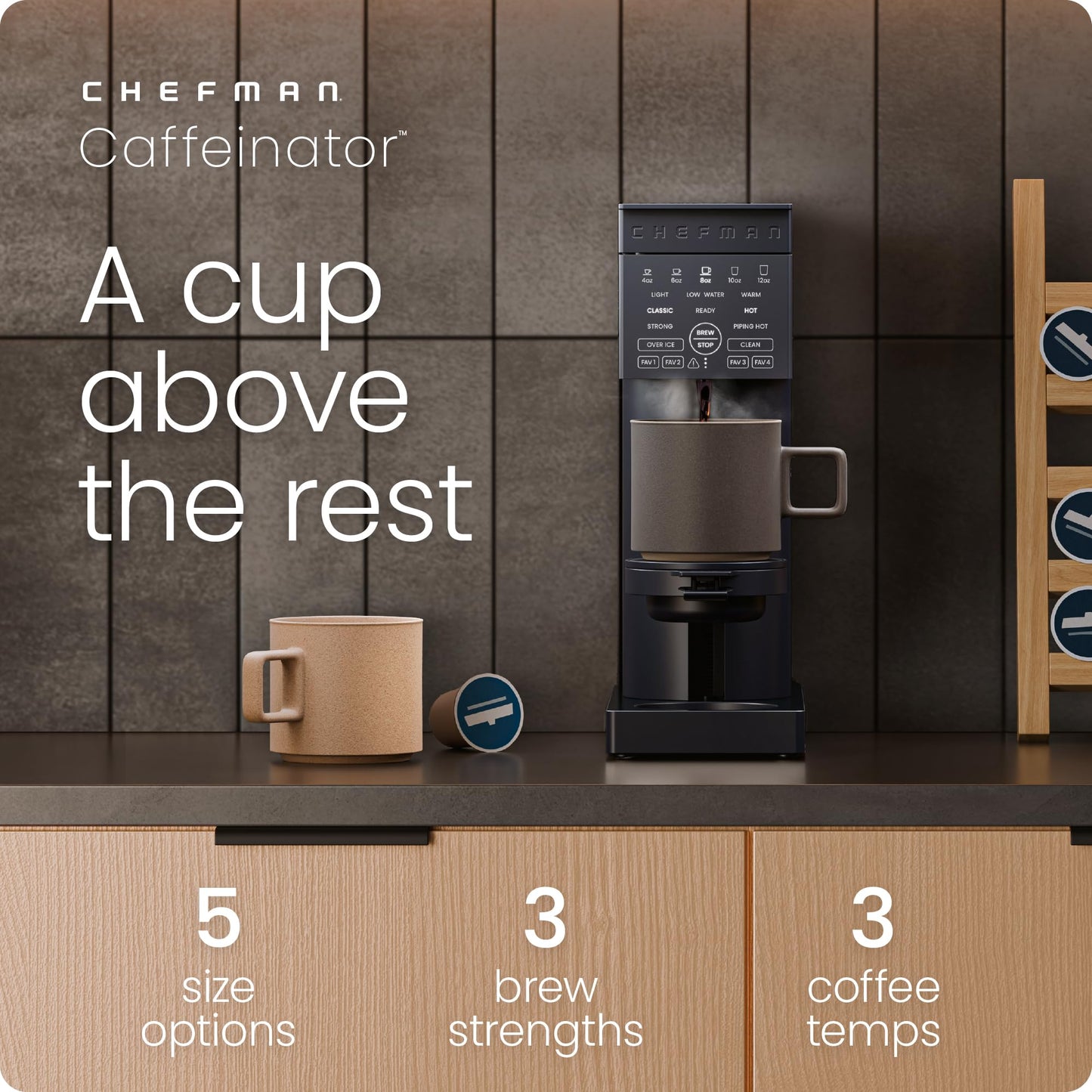 Chefman Single Serve Coffee Maker with Iced Function