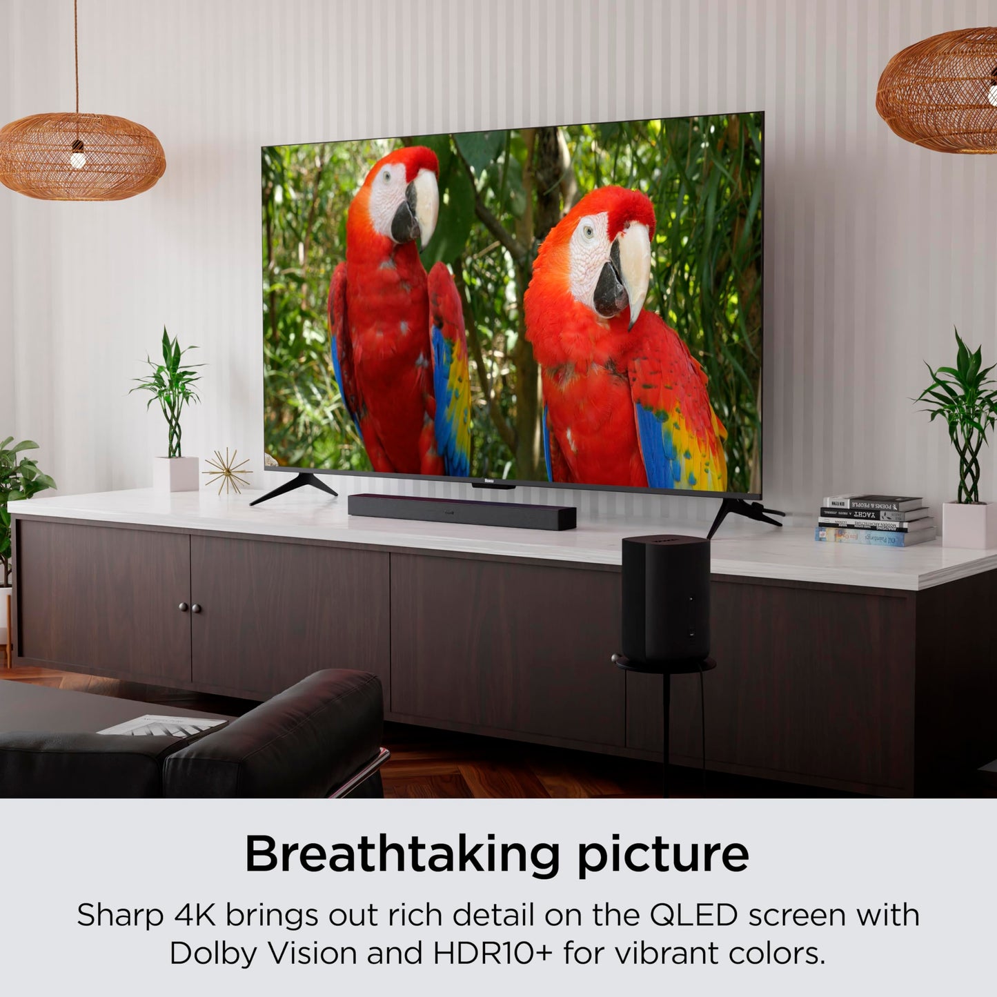75-Inch Roku 4K QLED Smart TV with Remote