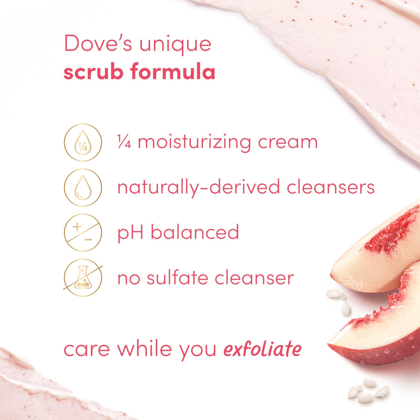 Dove Body Scrub with White Peaches & Rice