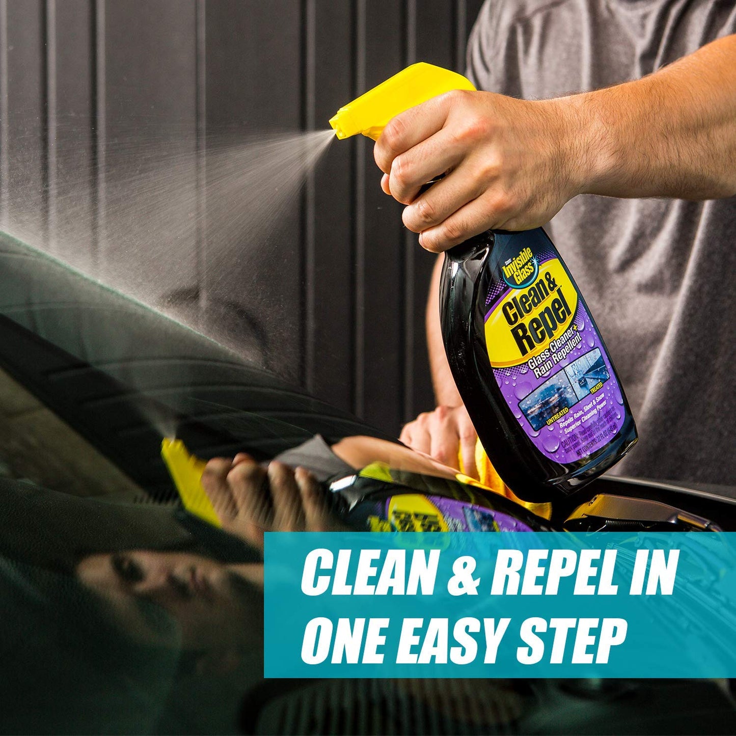 Invisible Glass 92184-6PK 22-Ounce Premium Glass Cleaner with Rain Repellent for Exterior Automotive Glass and Windshields to Shield Against Rain, Snow, and Sleet, Pack of 6