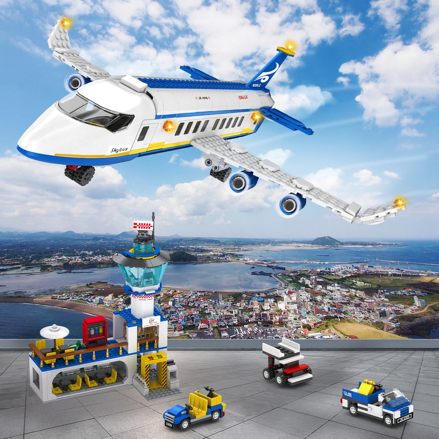 Airport Passenger Terminal Building Set with Planes