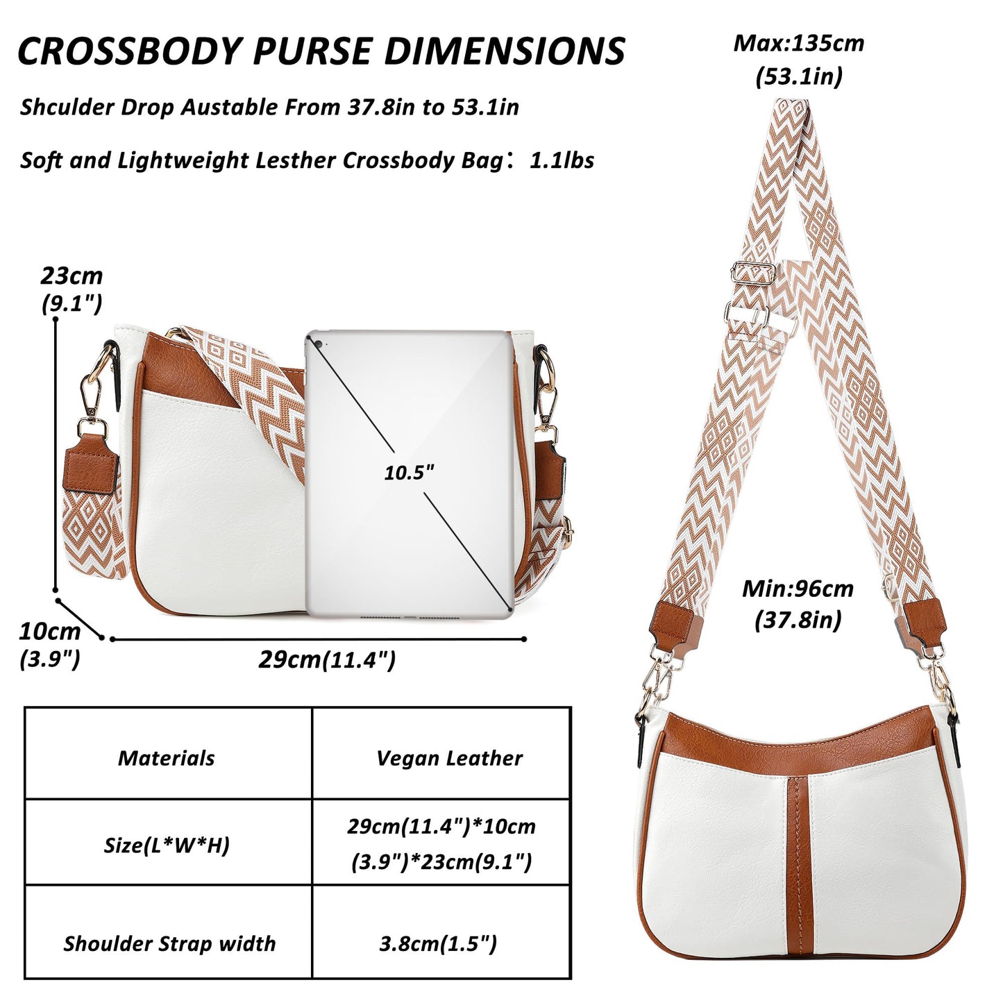 TANTOMI Vegan Leather Crossbody Bag for Women