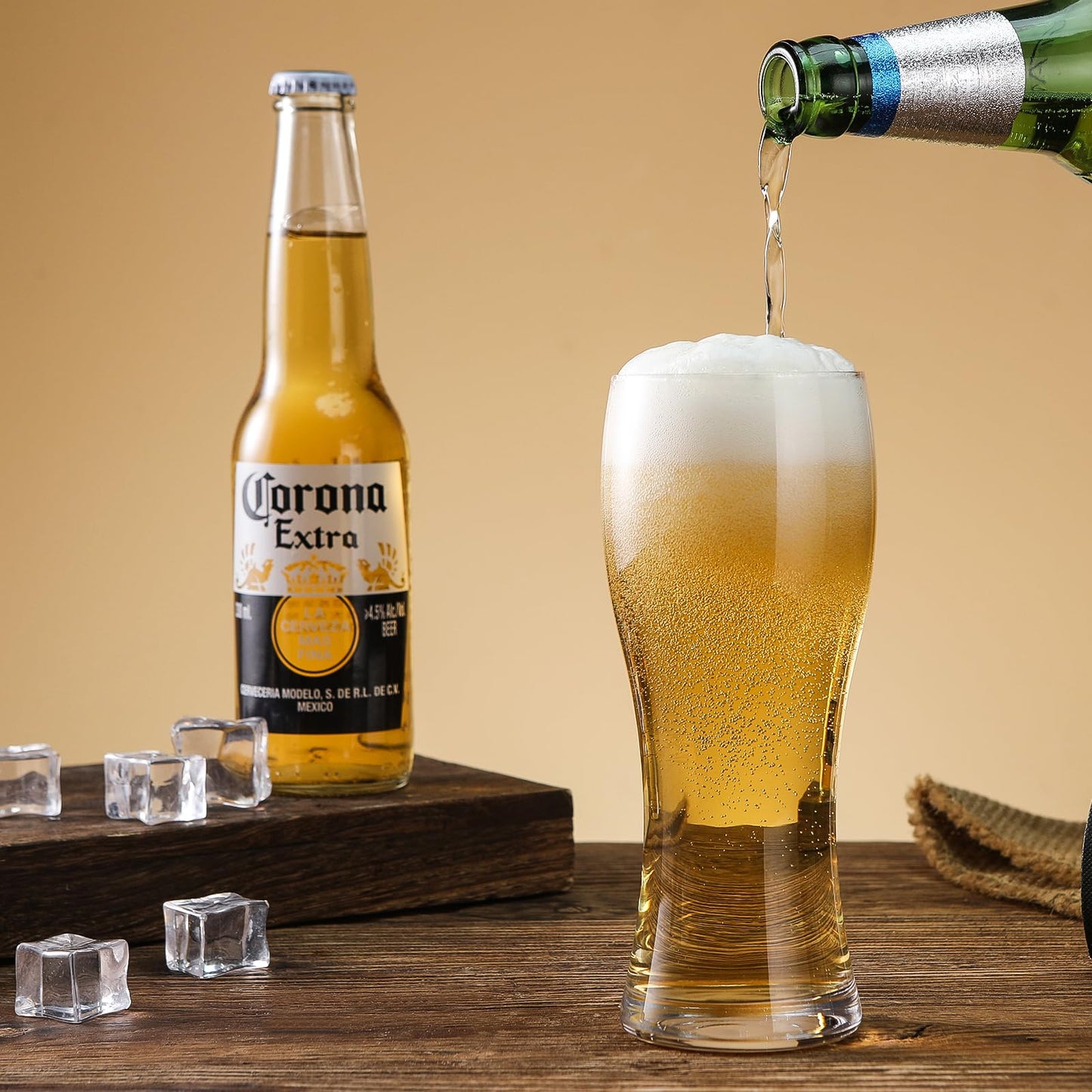 Beer Glasses Set of 4, 17 OZ Pilsner
