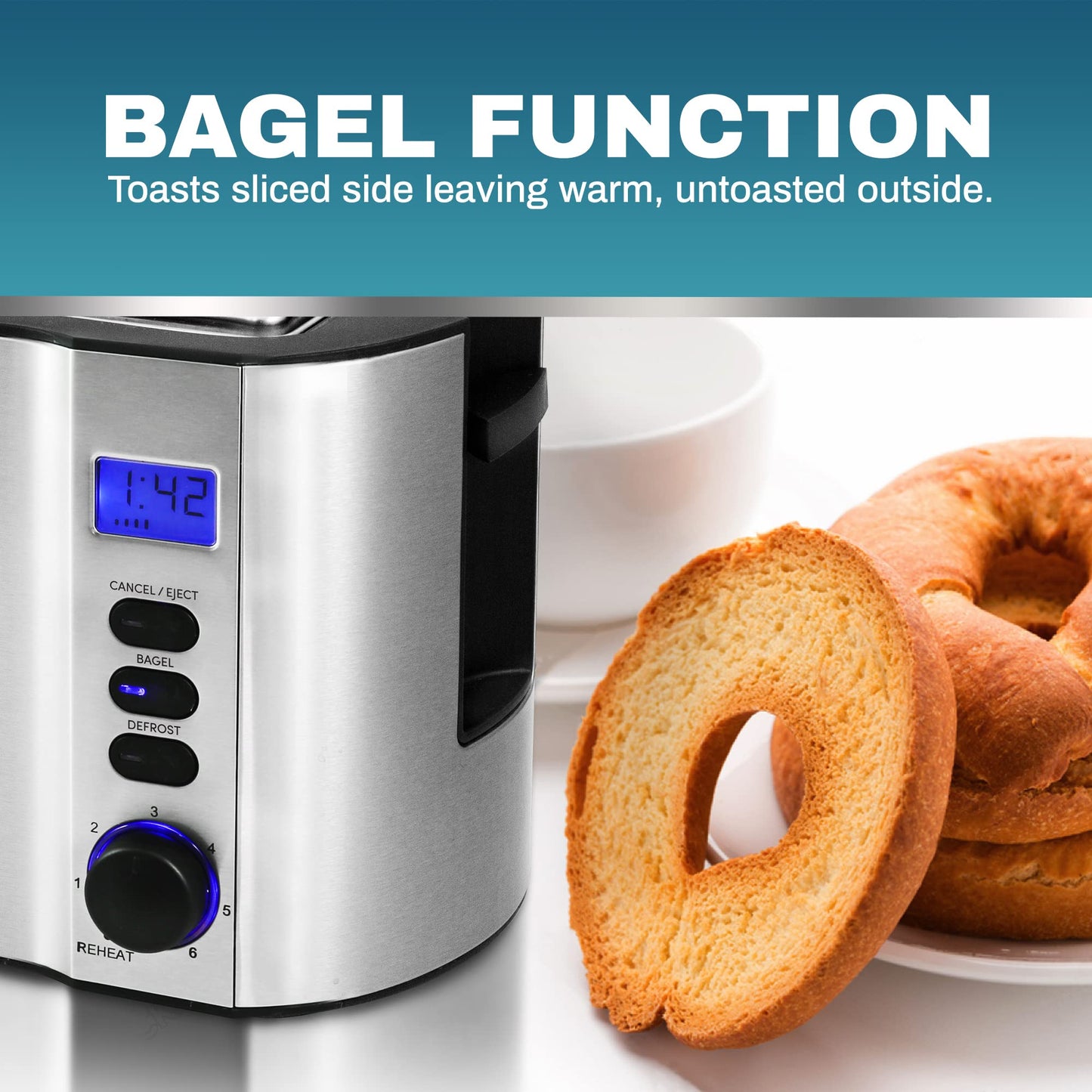 Elite Gourmet 4-Slice Toaster with Warming Rack