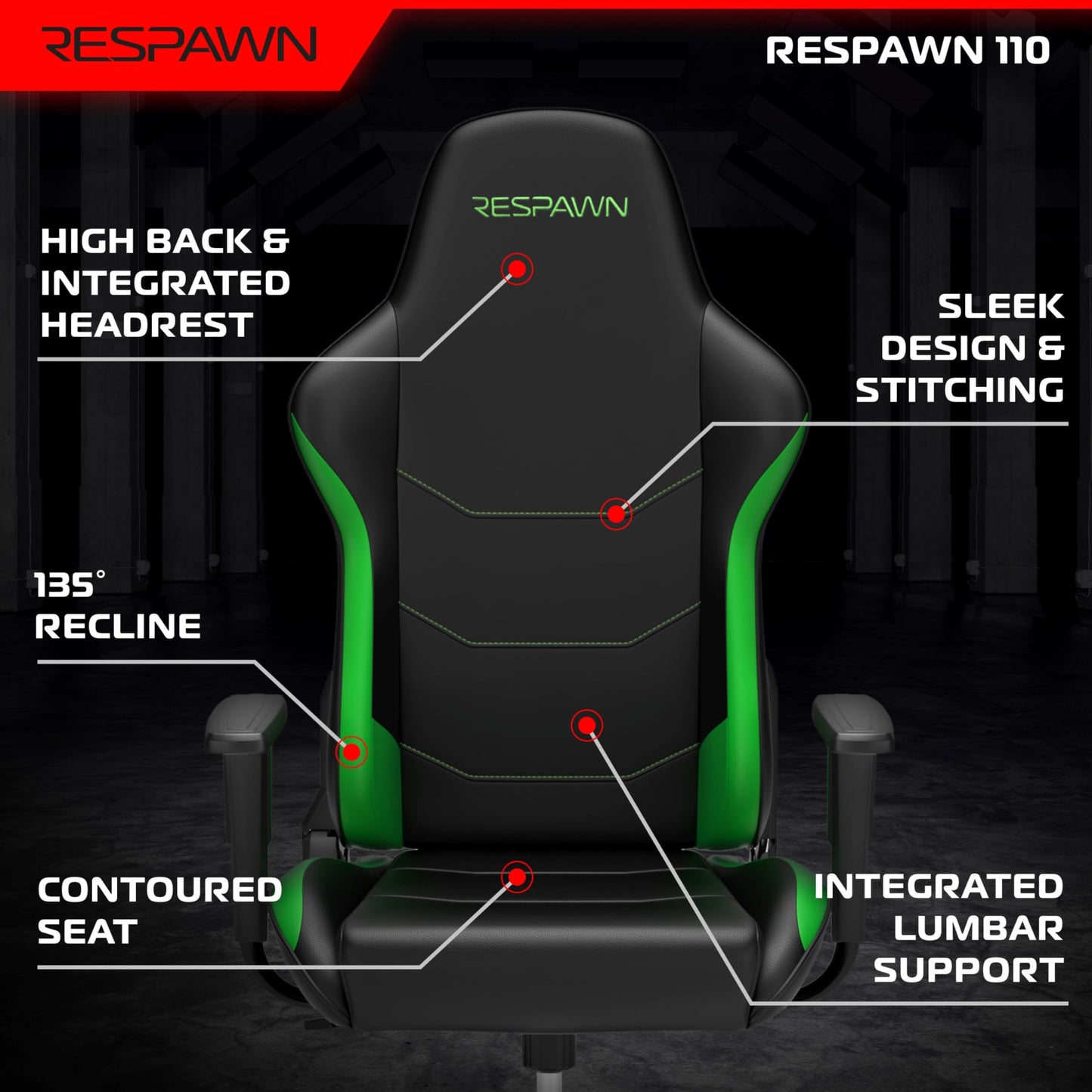 Ergonomic Gaming Chair by RESPAWN - High Back