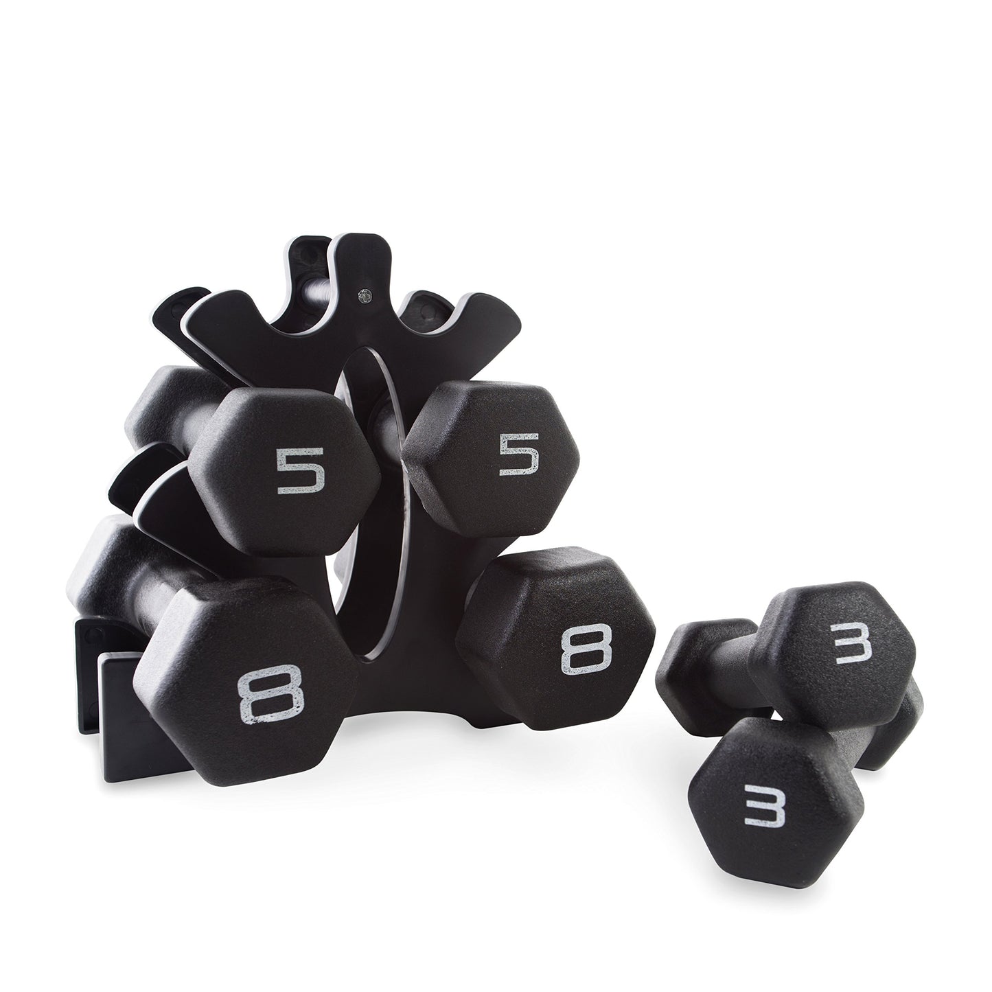 CAP Barbell 32 lb Neoprene Dumbbell Set with Rack