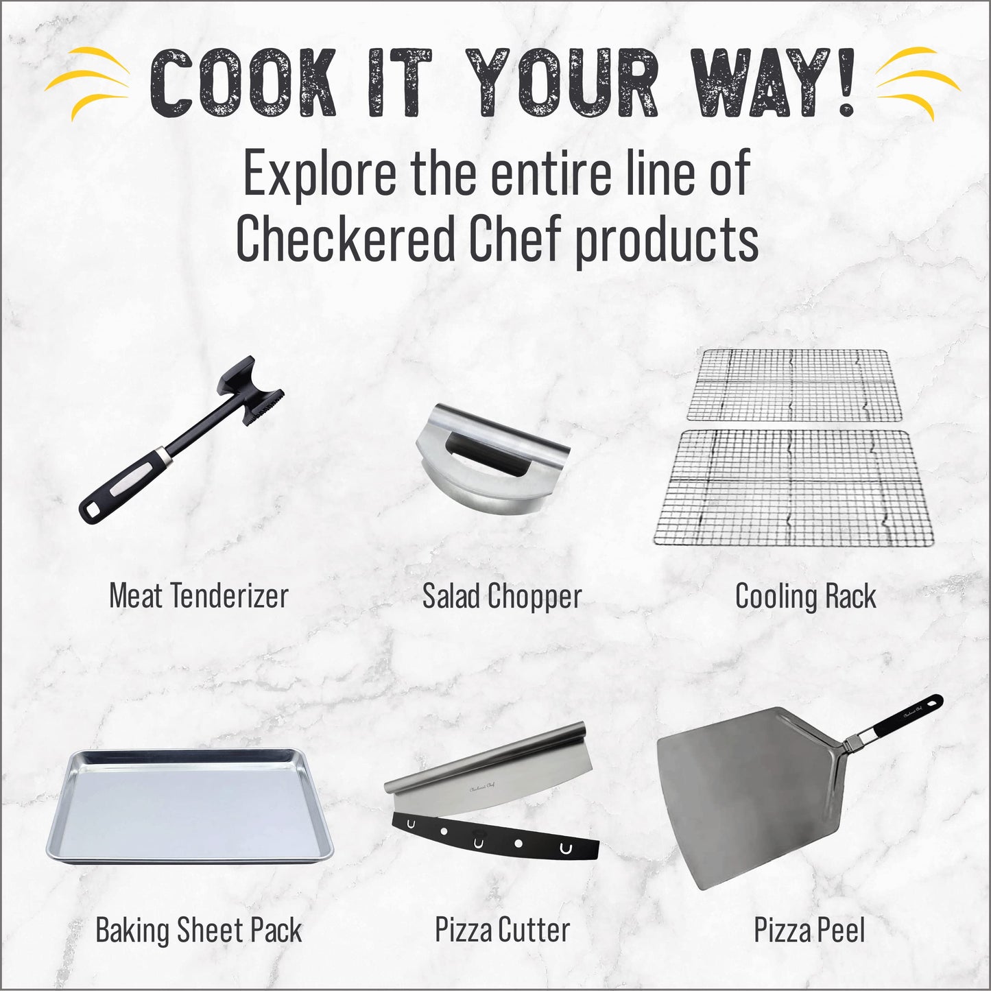 Meat Tenderizer Tool by Checkered Chef