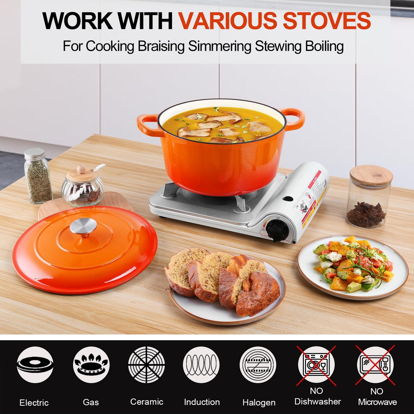 6QT Enameled Cast Iron Dutch Oven Pot
