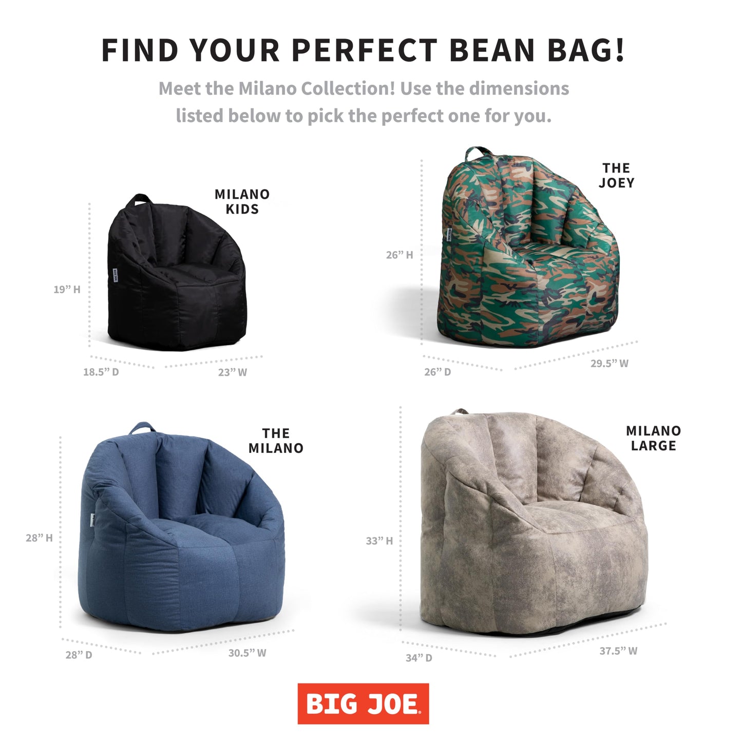 Big Joe Milano Plush Beanbag Chair