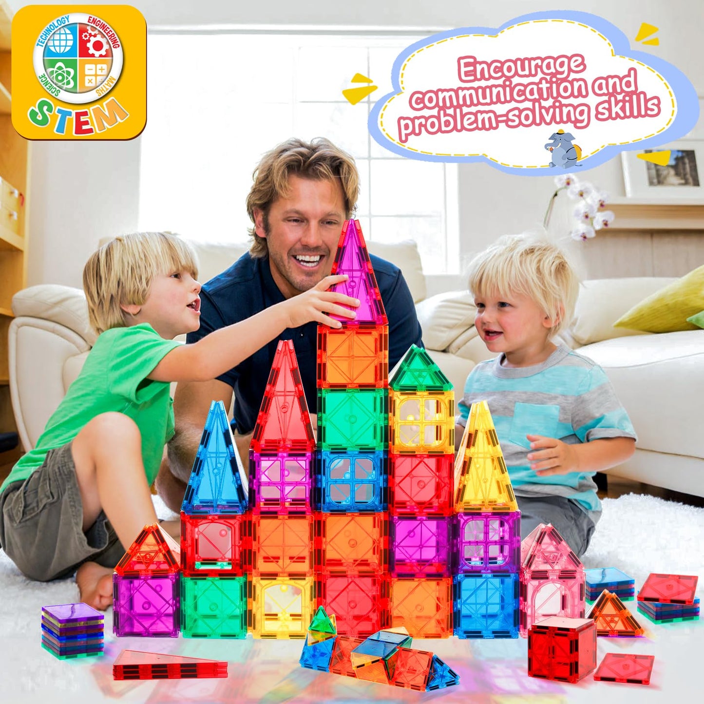 Magnetic Building Tiles for Kids by Lotmey