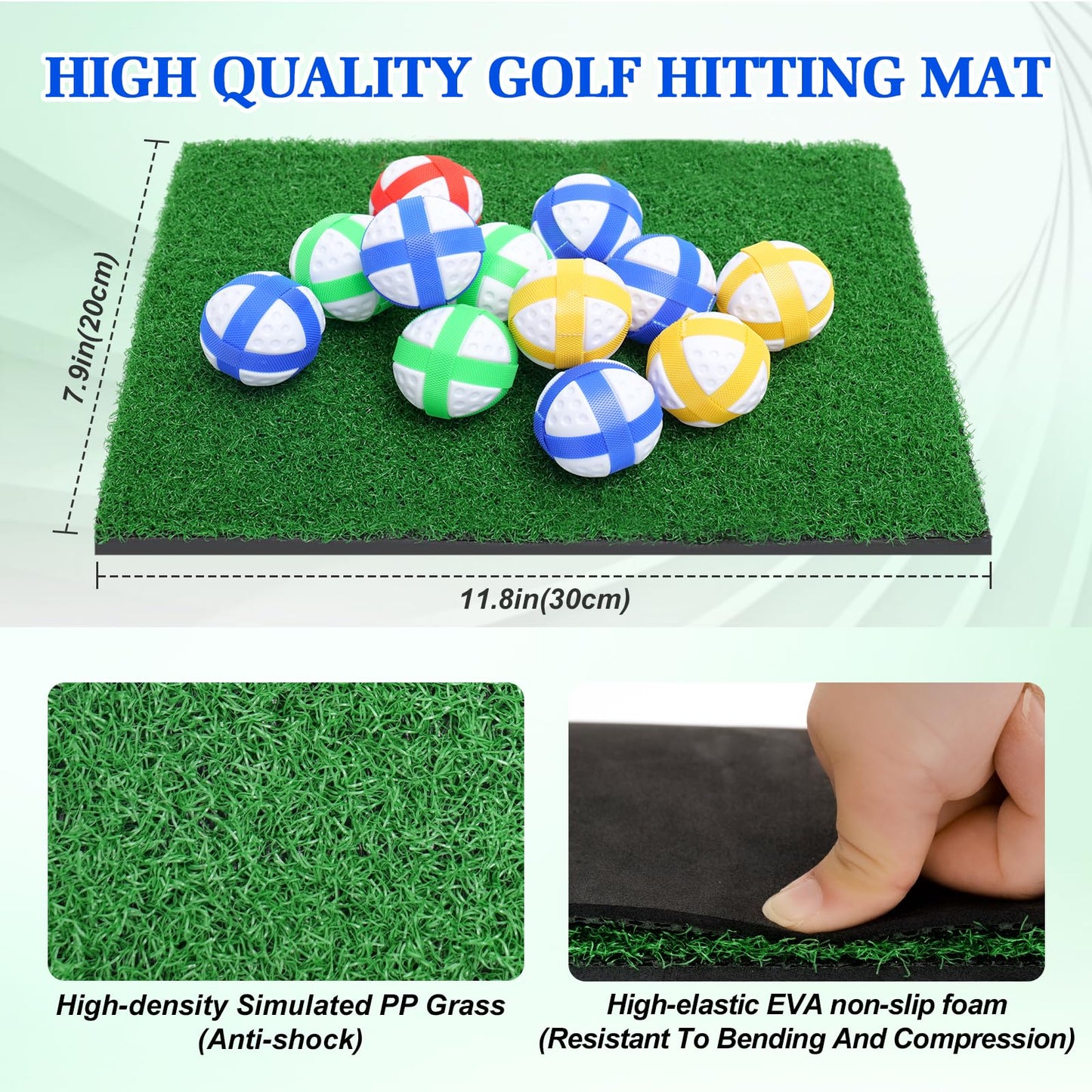 Golf Chipping Game with Double-Sided Practice Mat