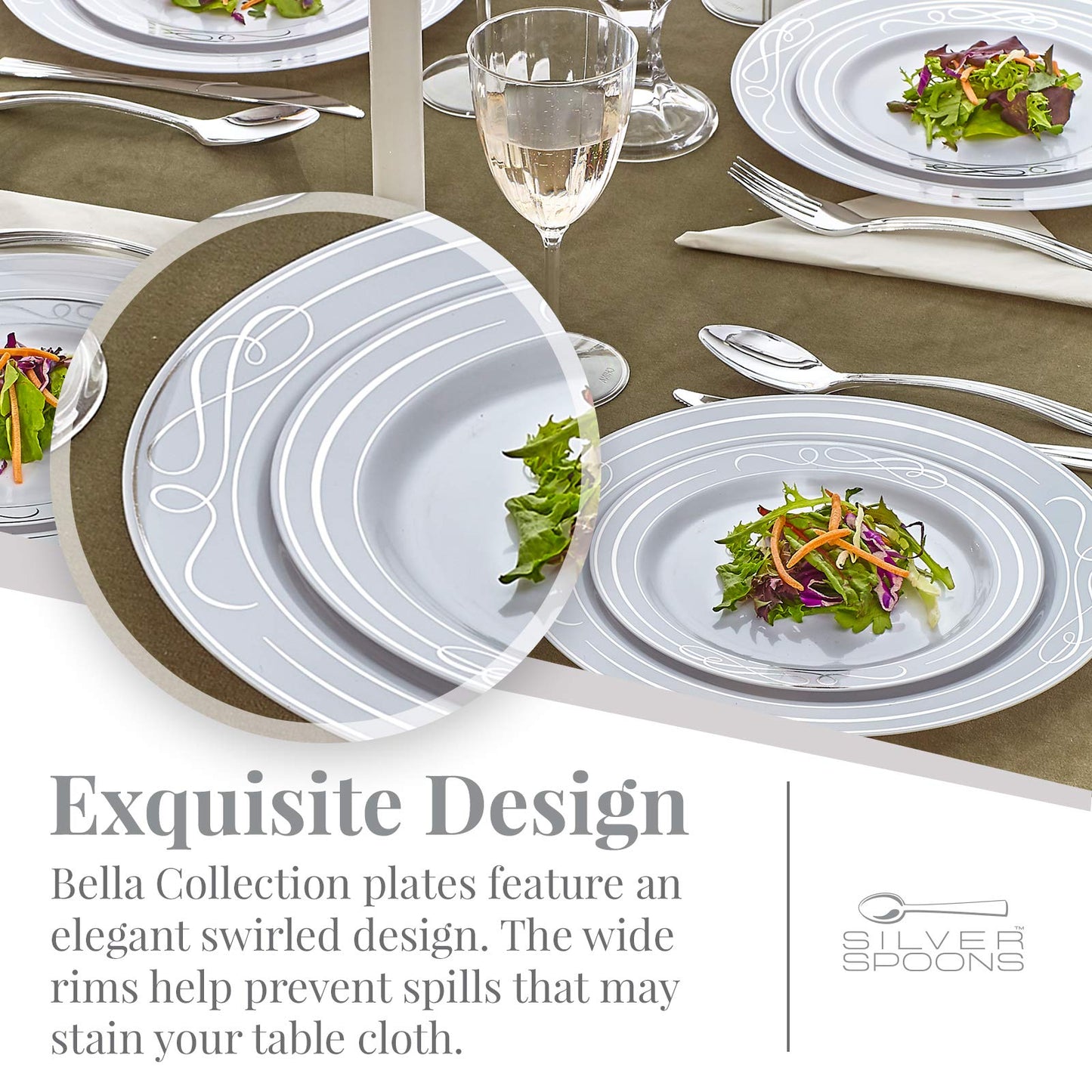 Heavy Duty Plastic Dinner Plates Set - 40 Pieces