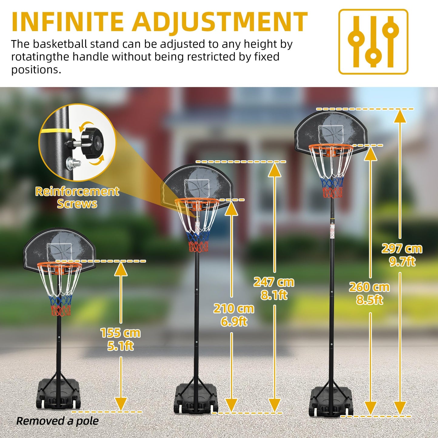 DWVO Portable Basketball Hoop for Outdoor Fun
