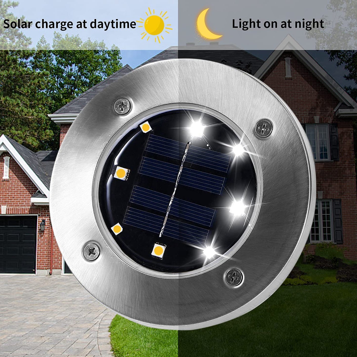 INCX 12-Pack Solar Outdoor Lights, Waterproof