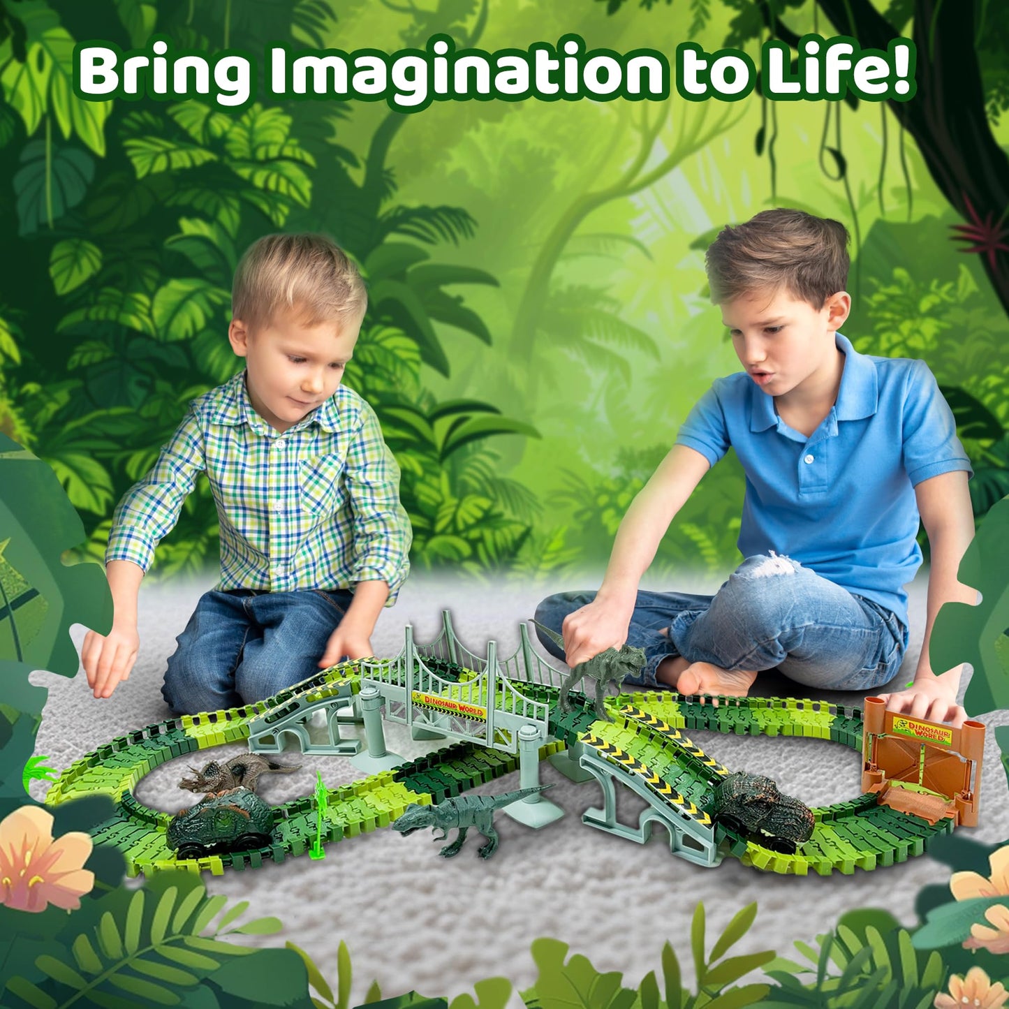 Dinosaur Race Track Toy Set by Boffe