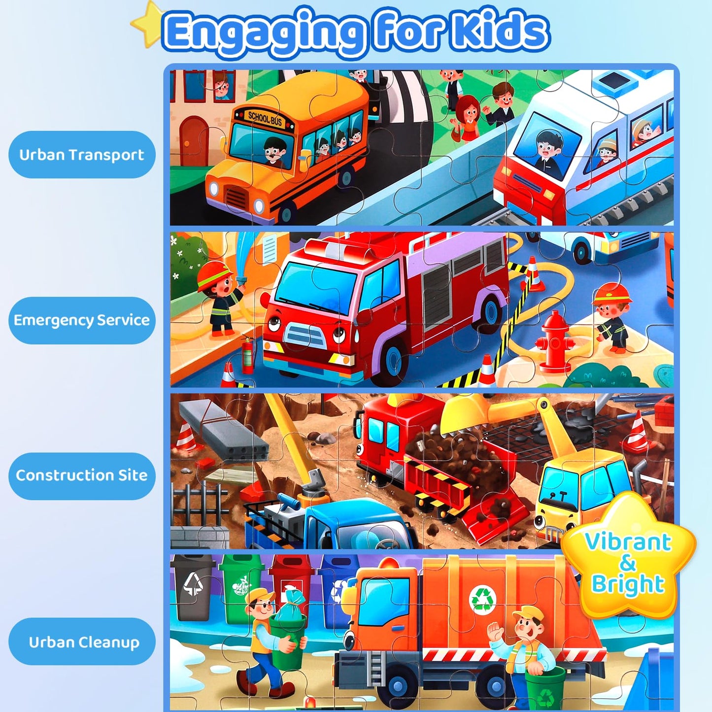 Wooden City Life Puzzles for Kids Ages 3-8