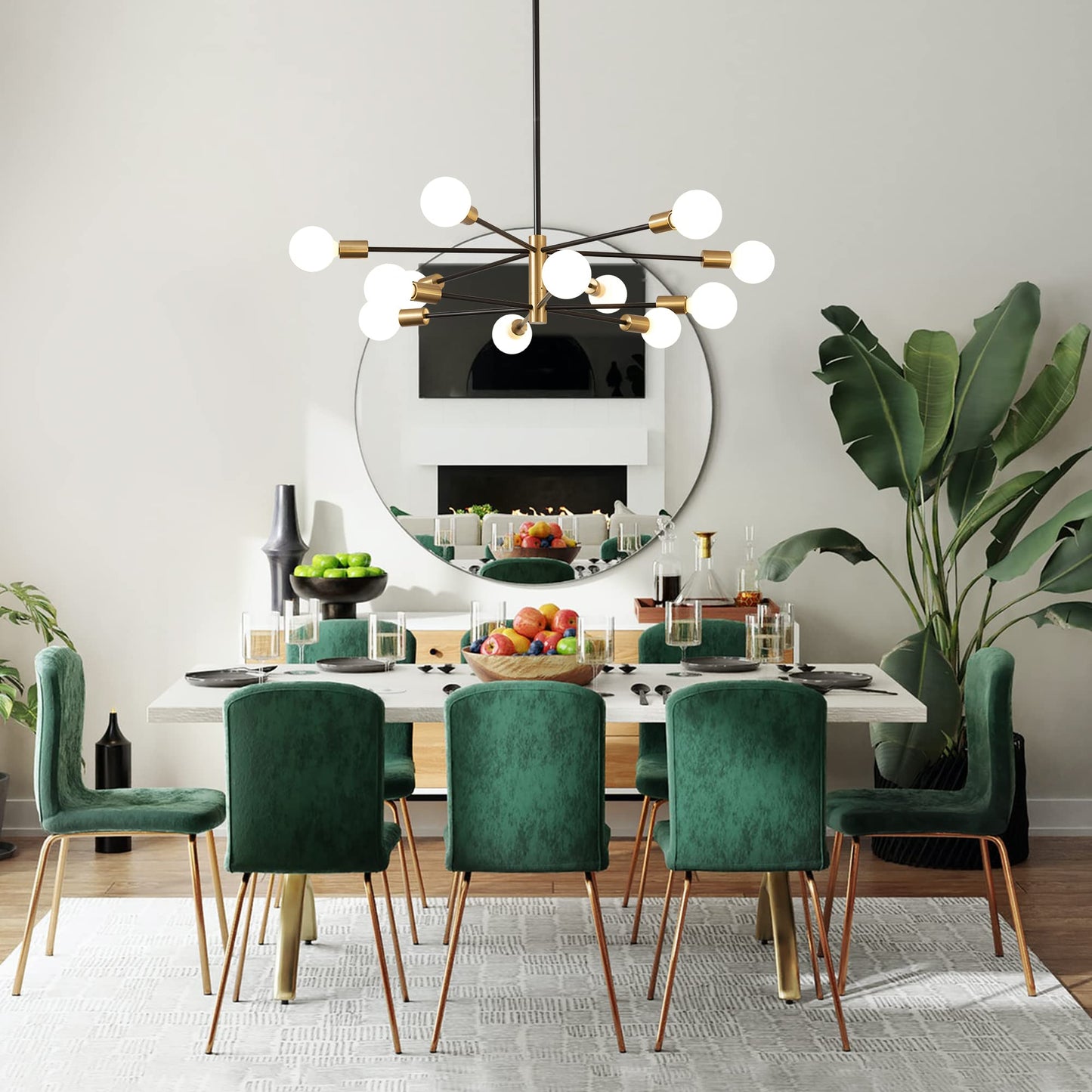 RUIYEY 12-Light Modern Sputnik Chandelier