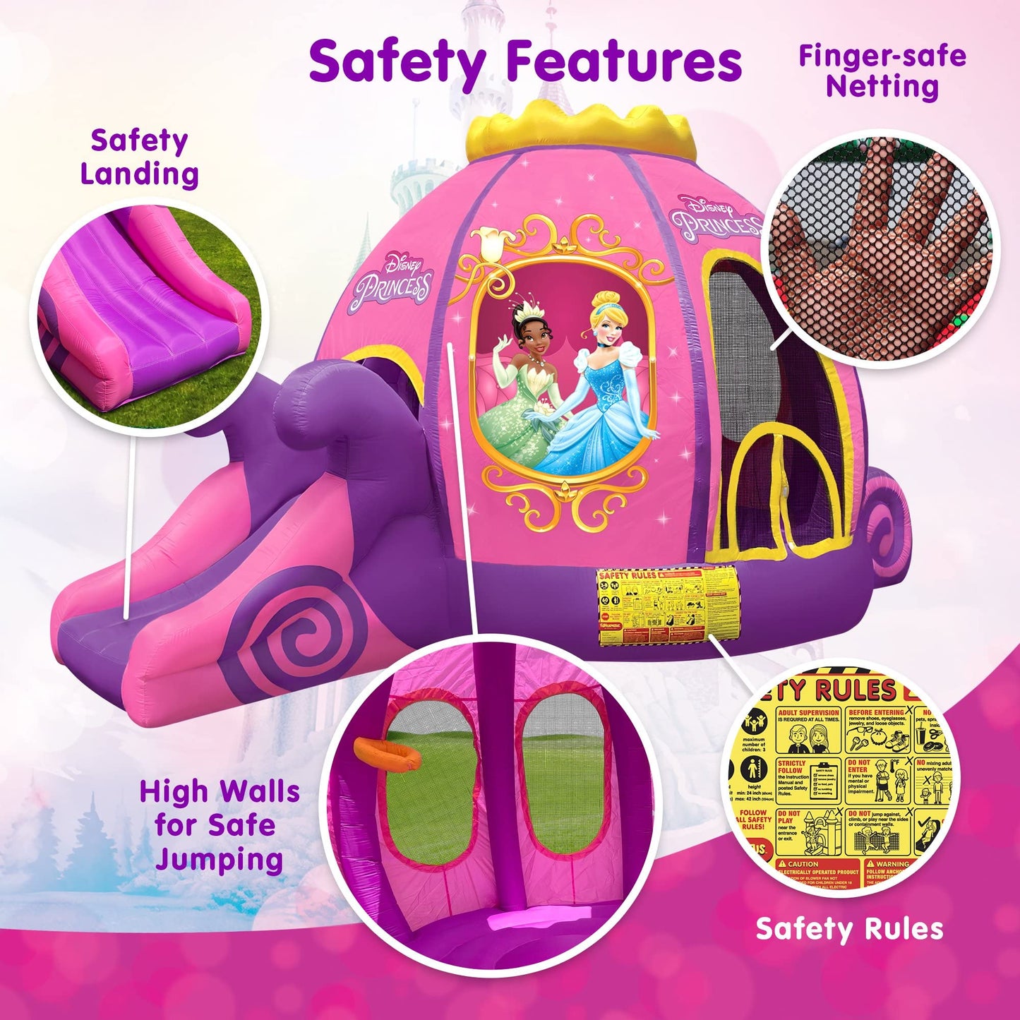Disney Princess Bounce House with Slide and Pit