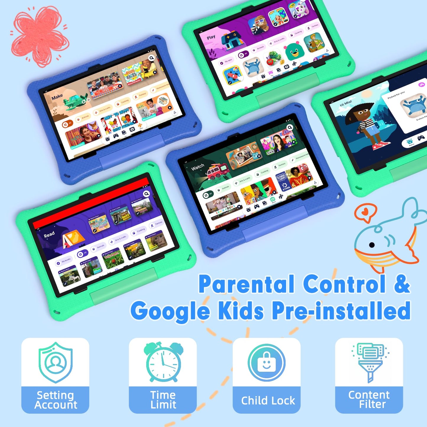 Kids Tablet 10.1 Inch with Parental Control