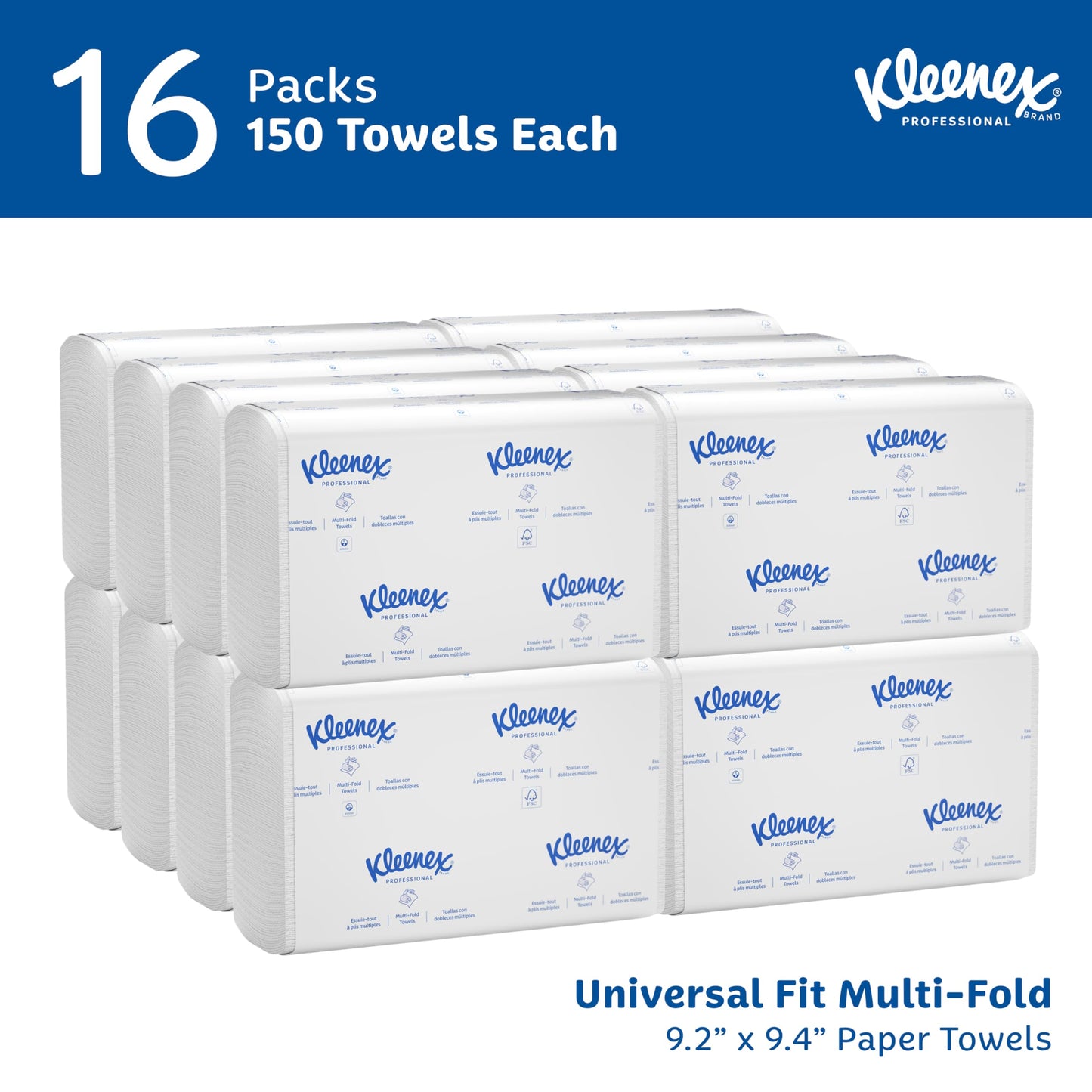 Kleenex Multi-Fold 1-Ply Hand Towels, 150 Count