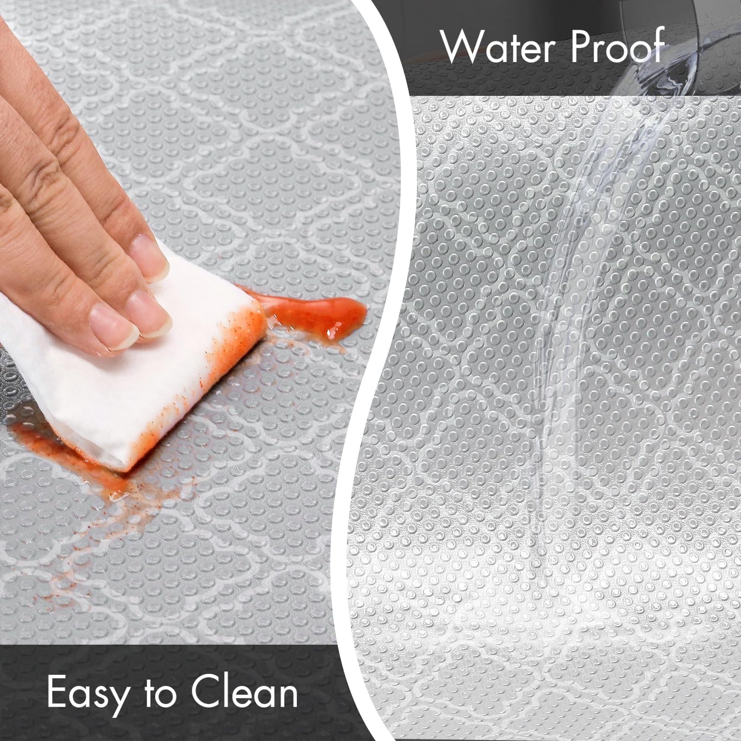 Cooyes Shelf Liner, Non-Slip Cabinet Liner, Washable Oil-Proof for Kitchen Cabinet with Modern Pattern, Durable EVA Shelves, Refrigerator, Storage, Desks, Pantry, Non Adhesive Drawers