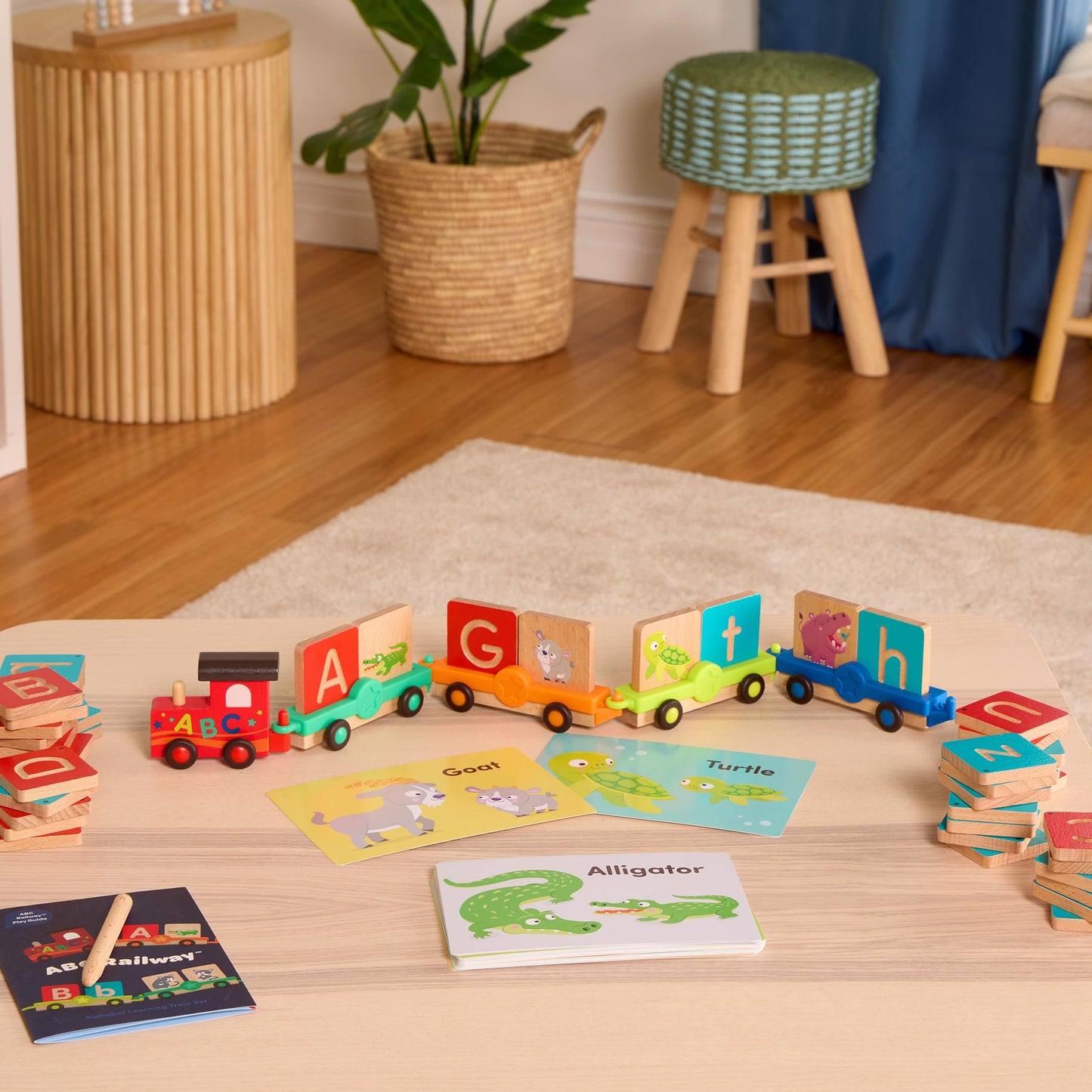 Battat Education Wooden Alphabet Train Set 84 Pieces