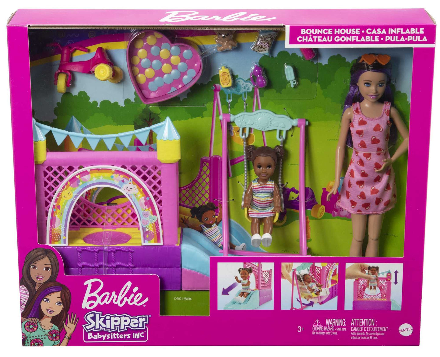 Barbie Skipper Babysitters Playset with Bounce House