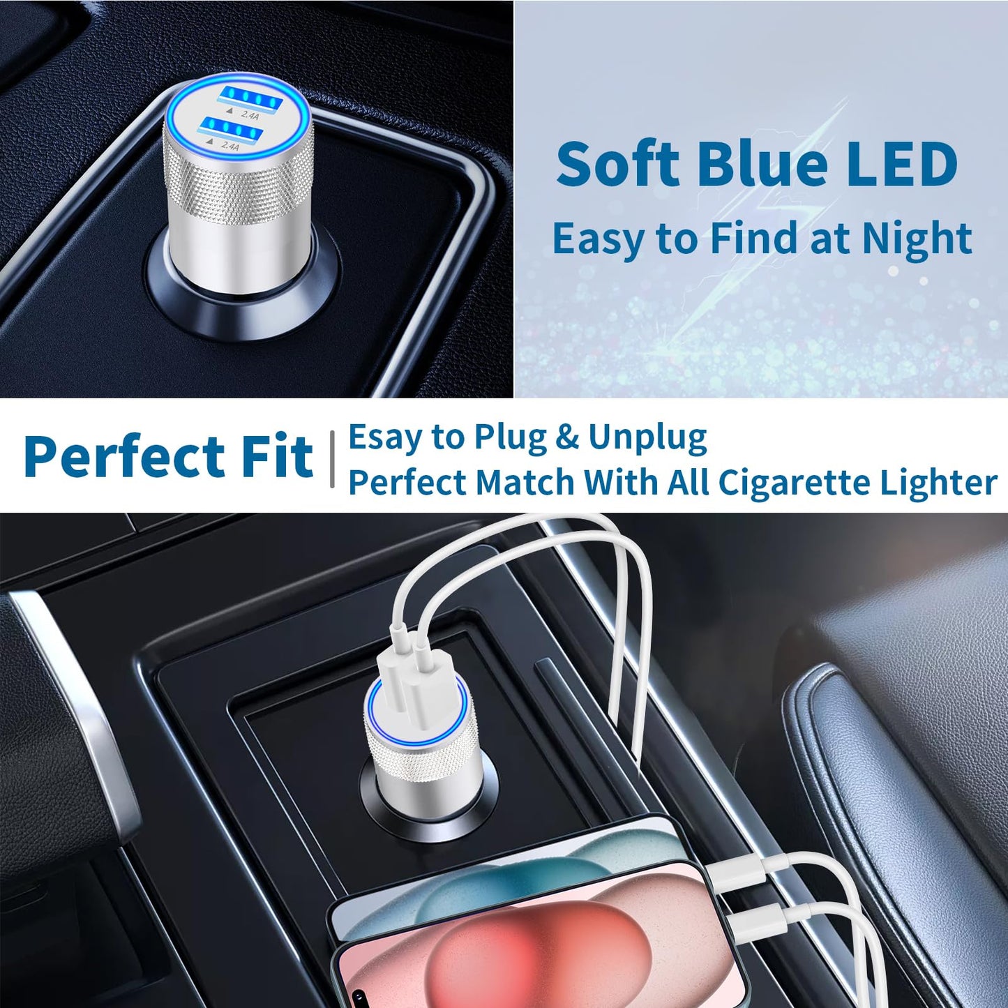 iPhone 16 Fast Car Charger with Type-C Cables