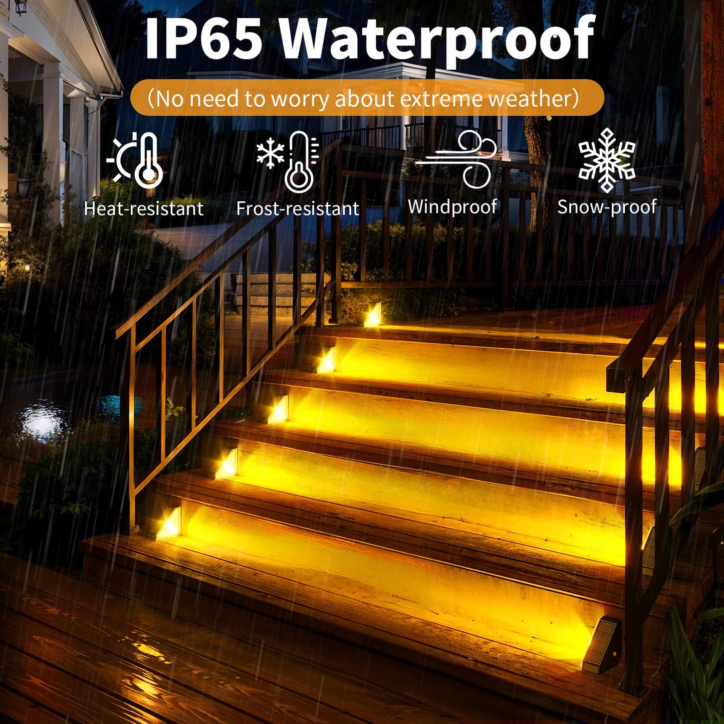 KINKAI Solar Step Lights, 10 Pack Outdoor Lighting