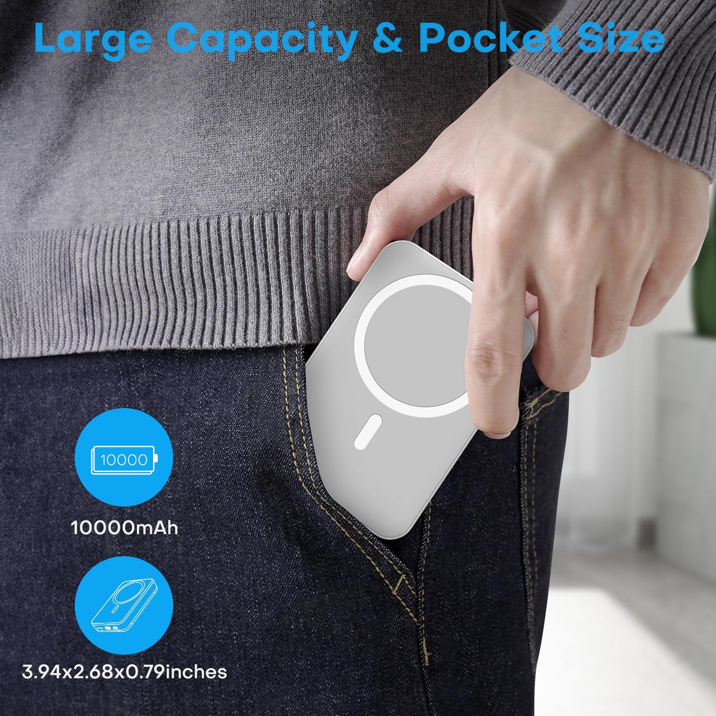 10000mAh OMOTON Magnetic Fast Charging Power Bank