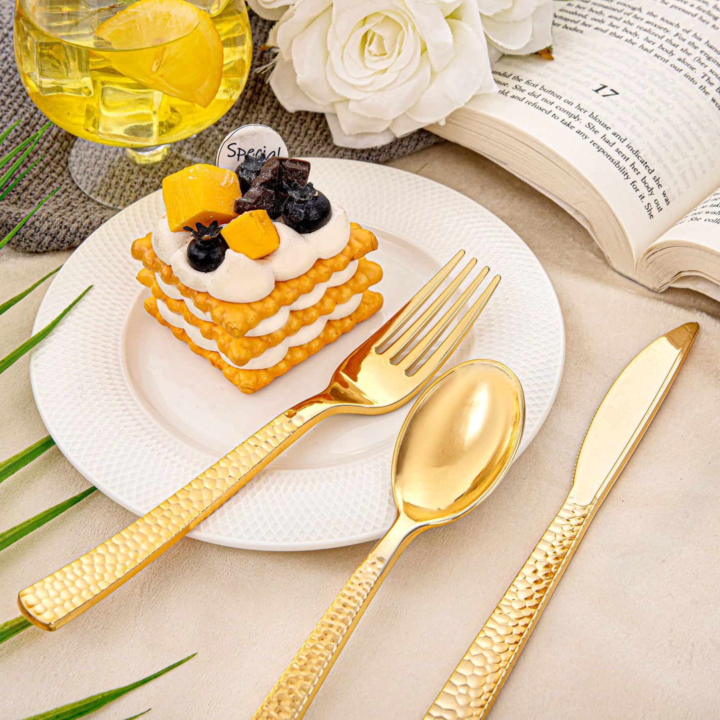 400PCS Gold Disposable Utensil Set