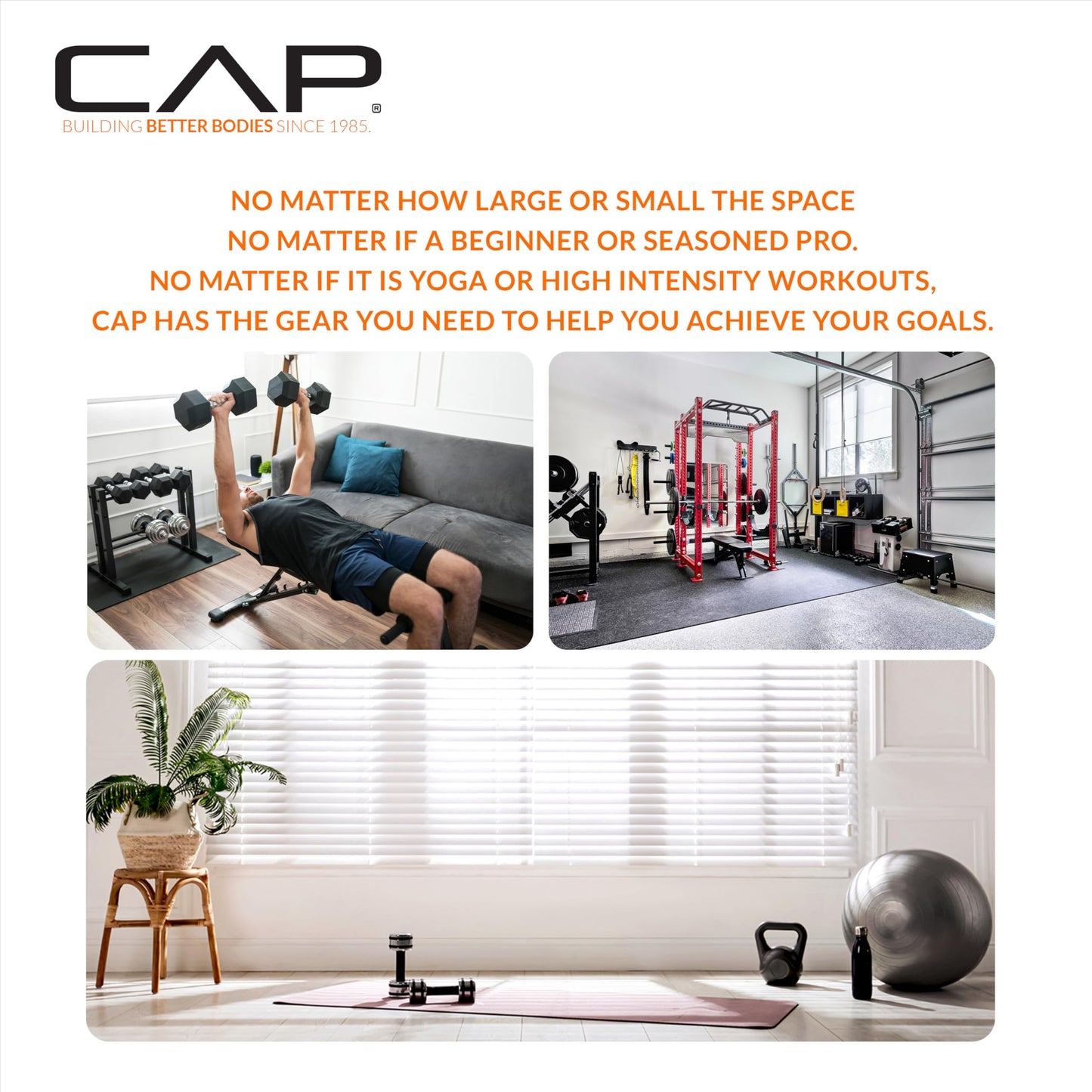 CAP Barbell 32 lb Neoprene Dumbbell Set with Rack