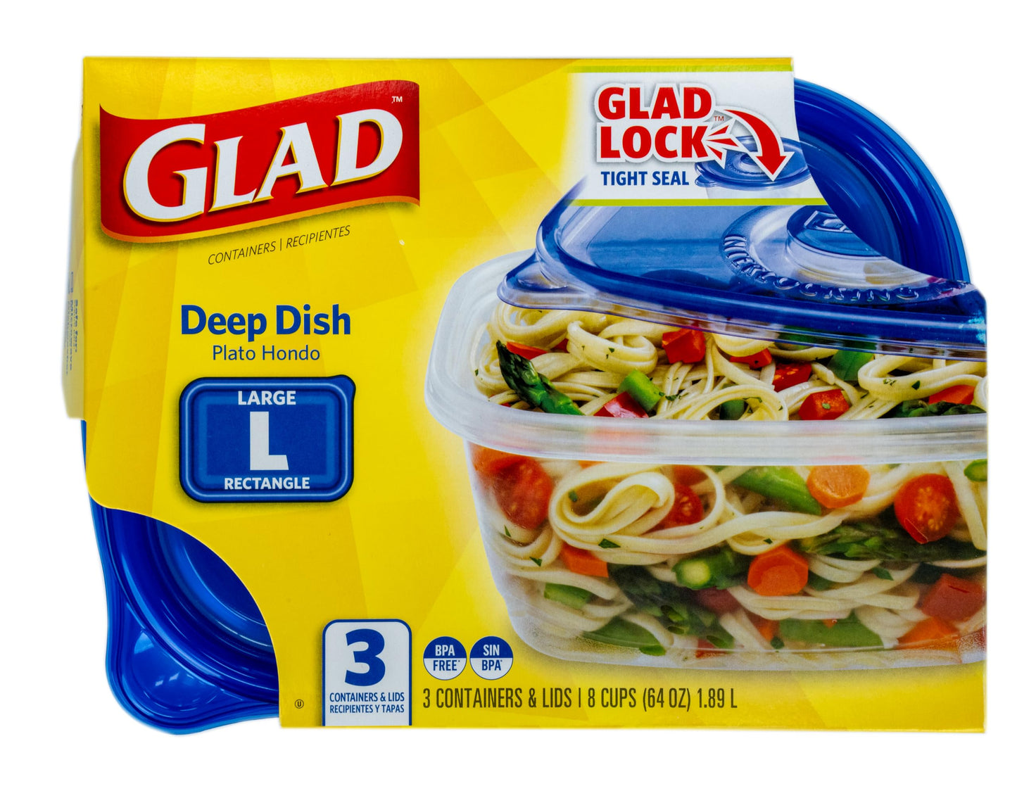 GladWare Deep Dish Food Storage Containers, 3 Count