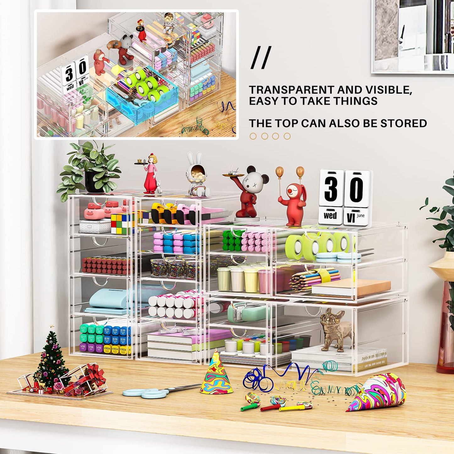Makeup Organizer with 16 Drawers for Accessories