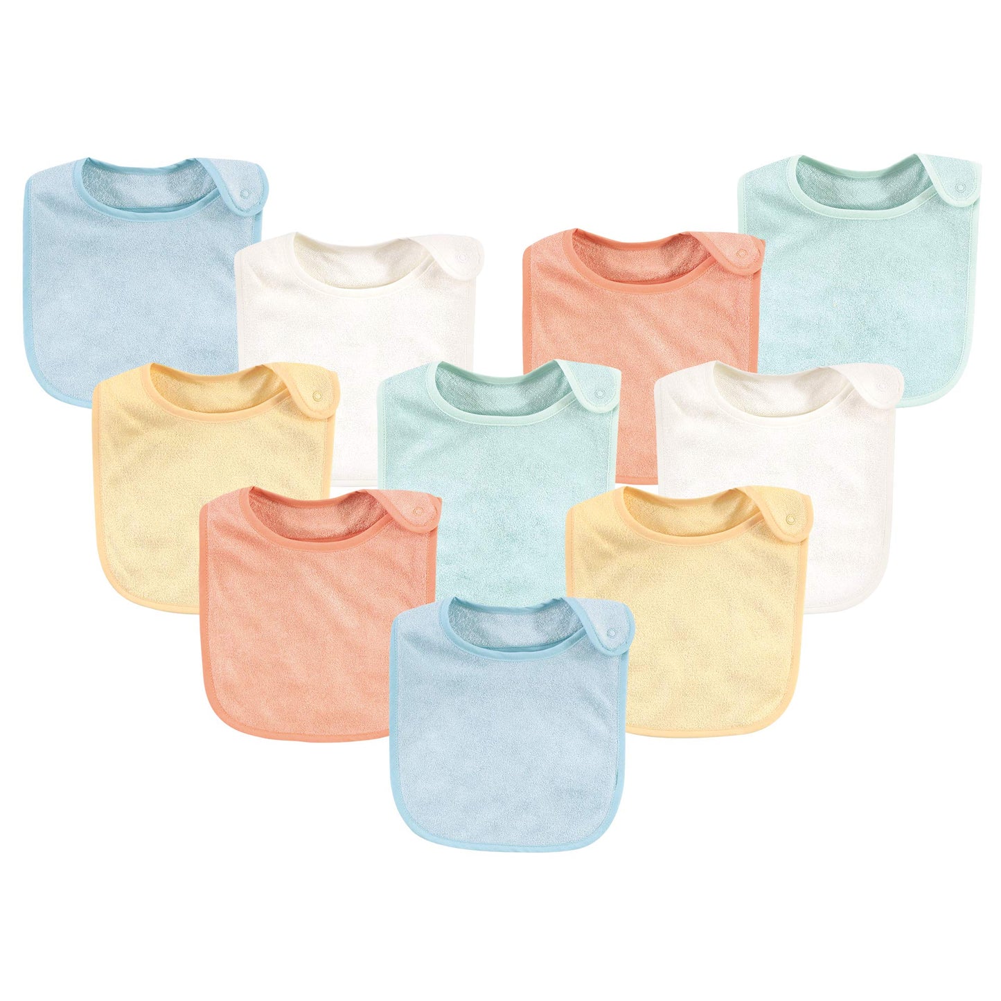Hudson Baby Soft Bamboo Terry Bibs, Neutral