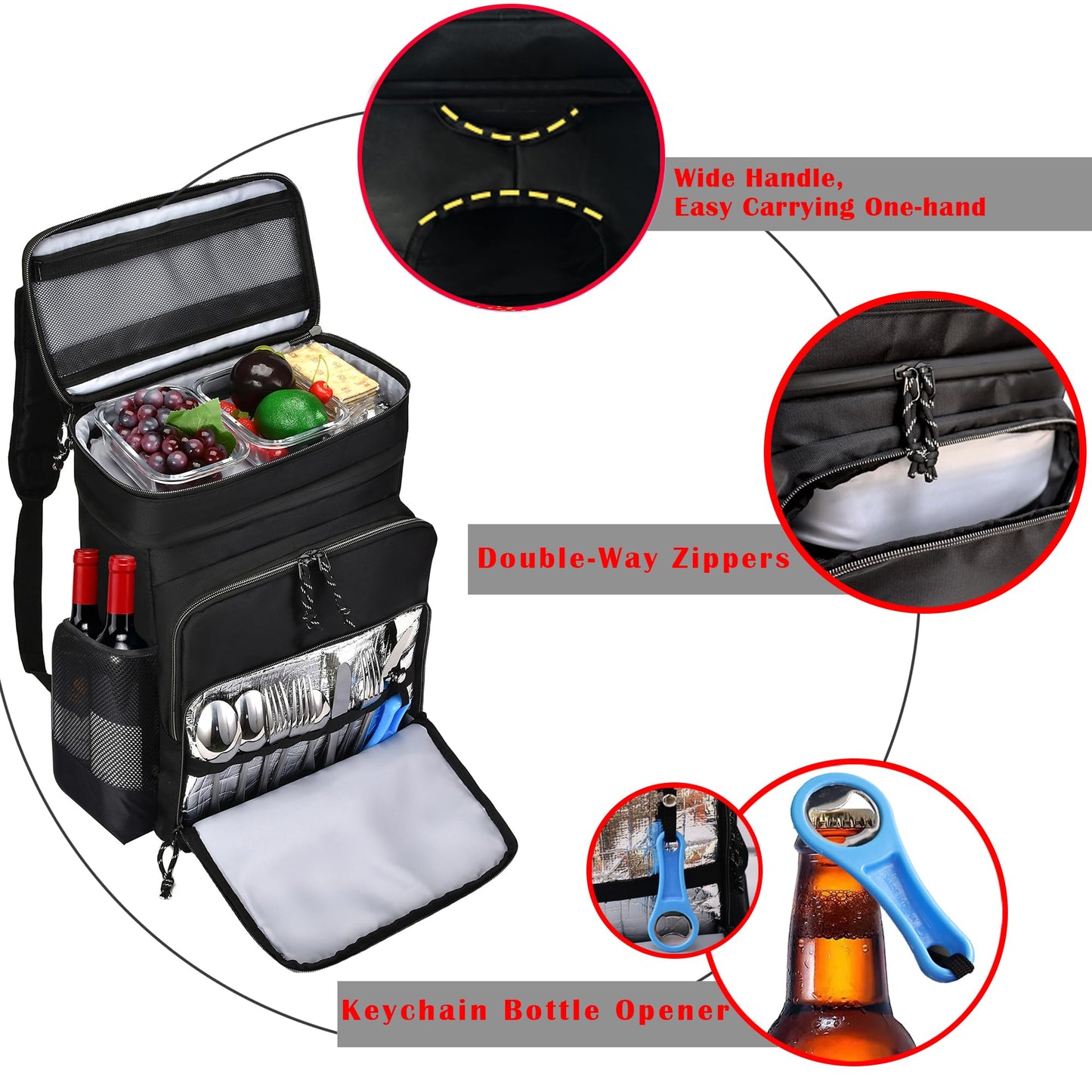 Double Deck Cooler Backpack for Camping & Hiking
