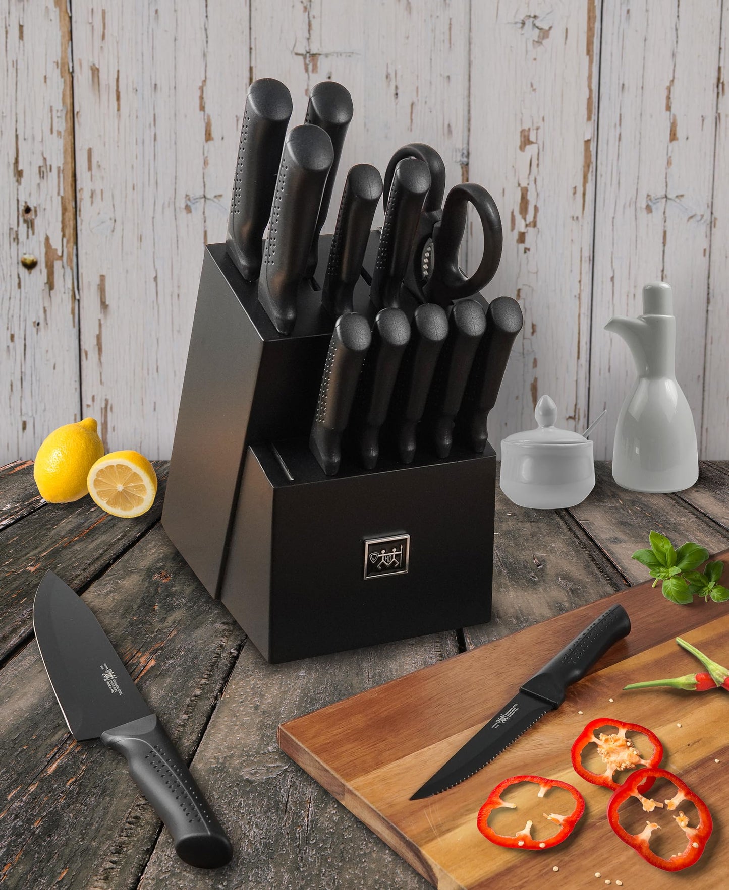 15-Piece Self-Sharpening Knife Set with Block