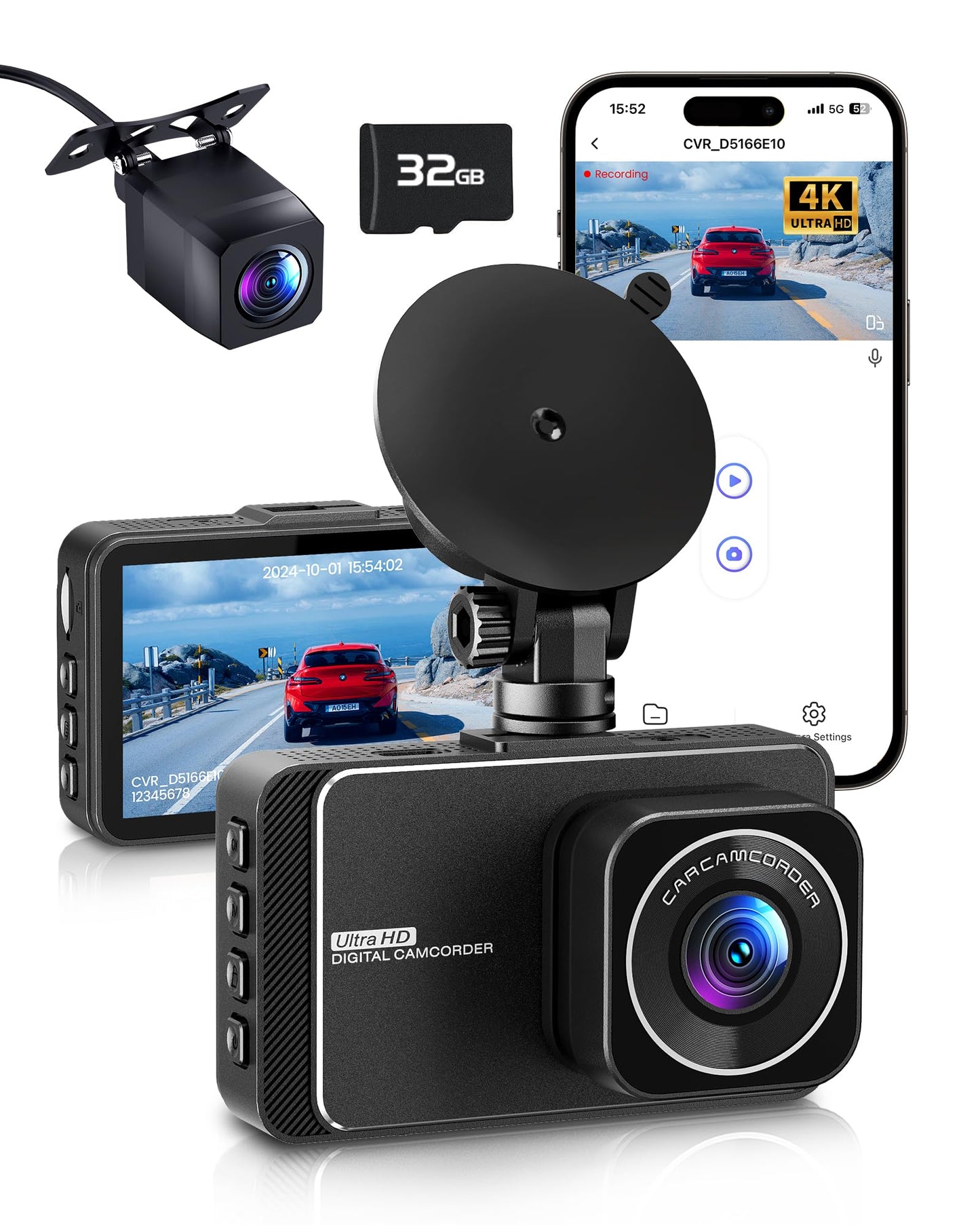 DELLFY 4K Dash Cam with Night Vision & Wi-Fi