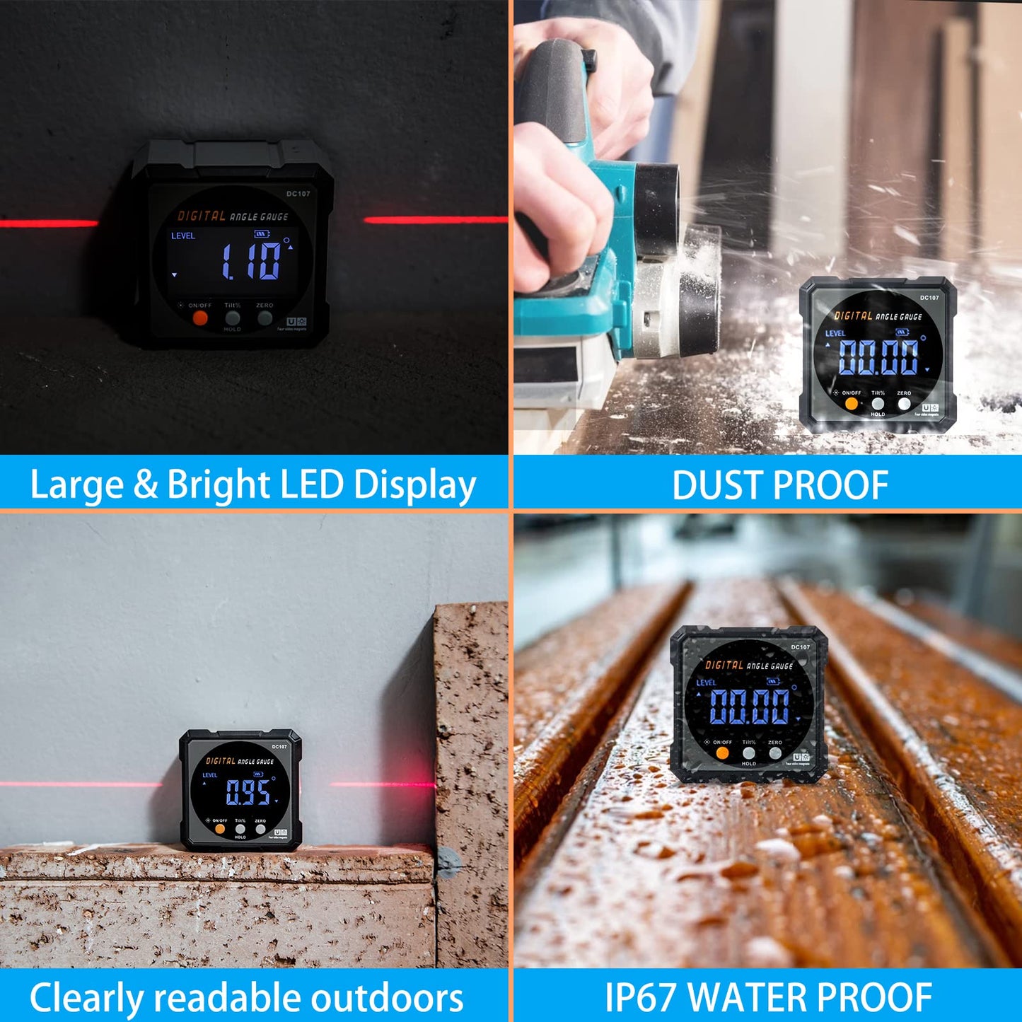 Digital Angle Finder with Laser and Magnet