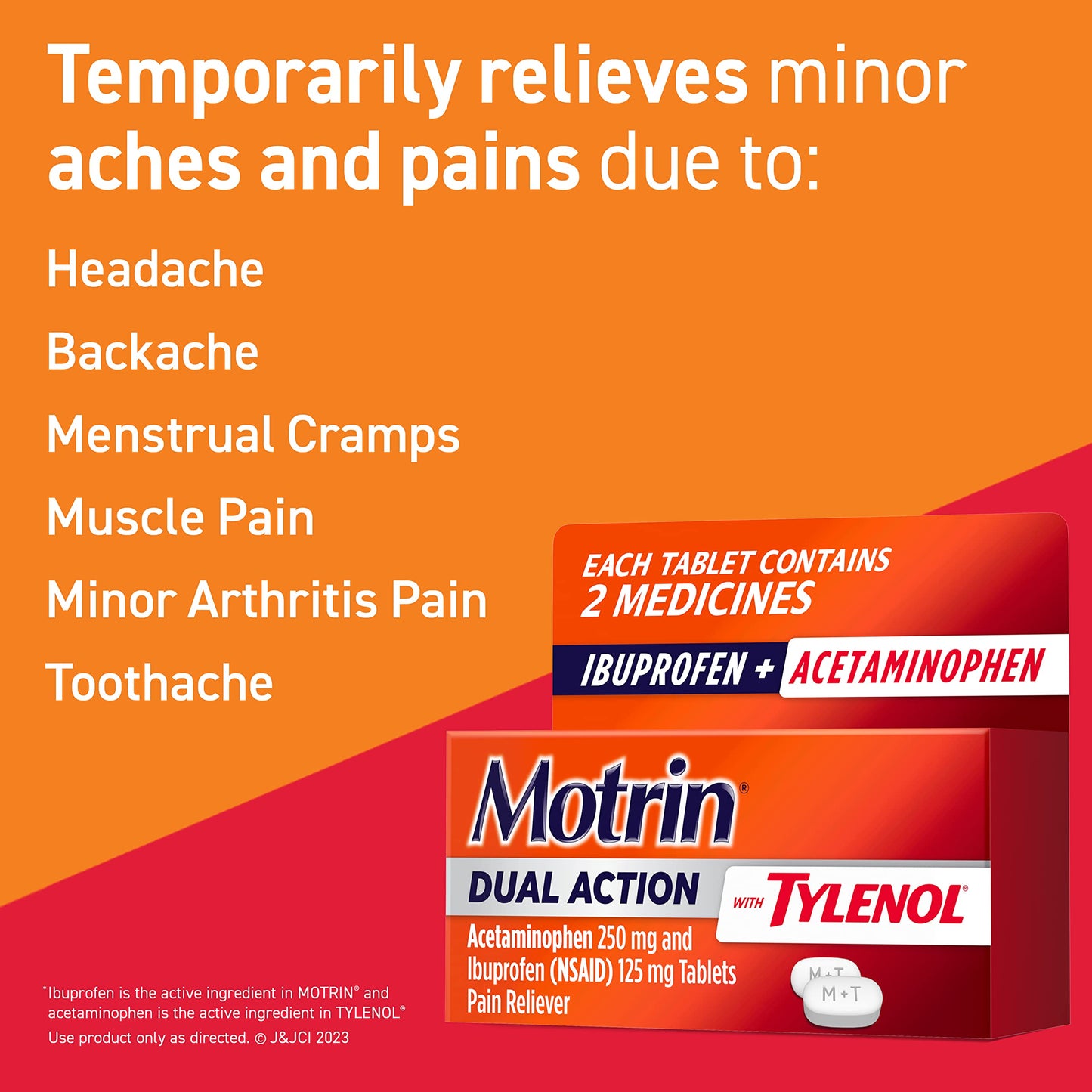 Motrin Dual Action Pain Reliever, 120 ct