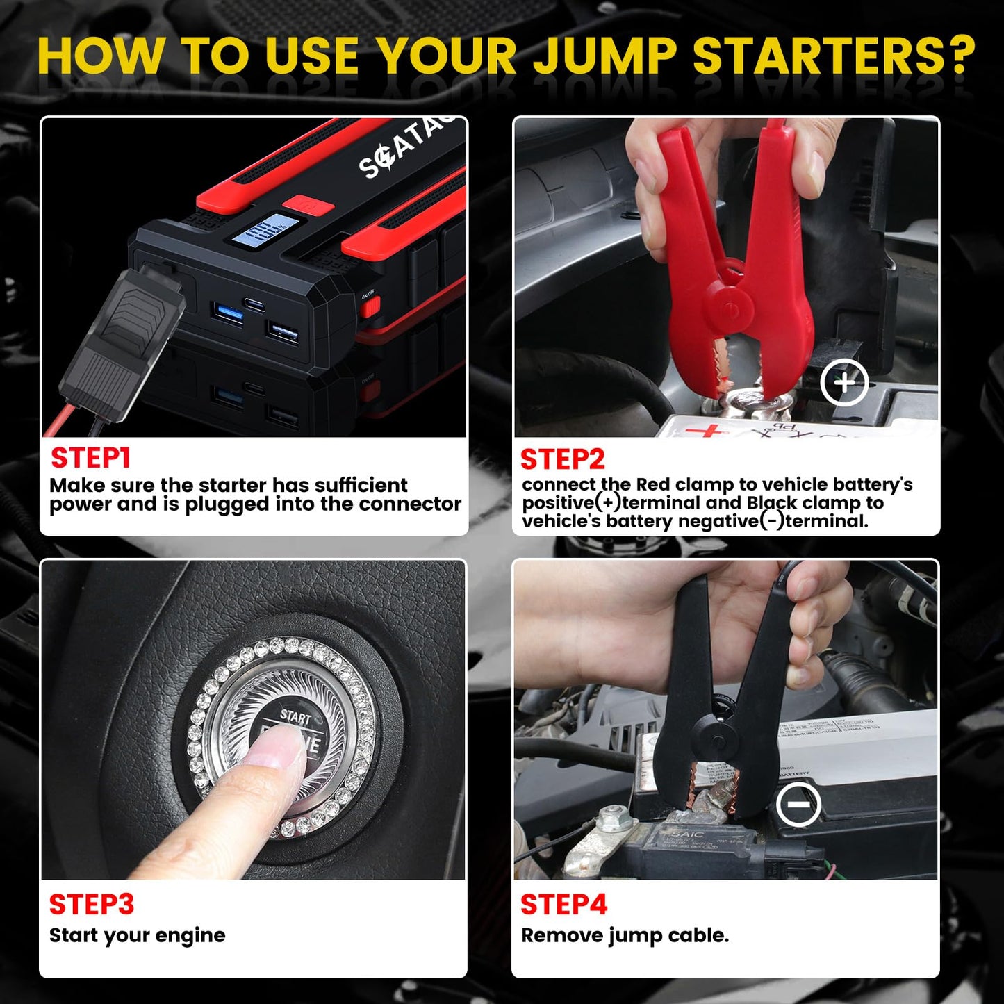 Scatach 3000A Portable Car Jump Starter Pack